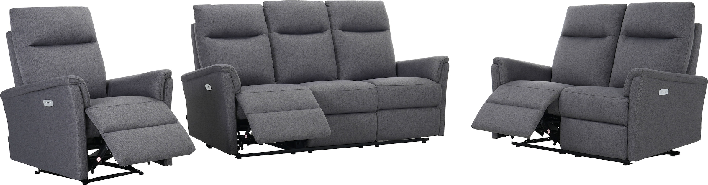 Home affaire Polstergarnitur »FINNARA, 3+2+1, elelektrische Relaxfunktion, USB A/C« Liegefunktion 105°-135°, Federkern,