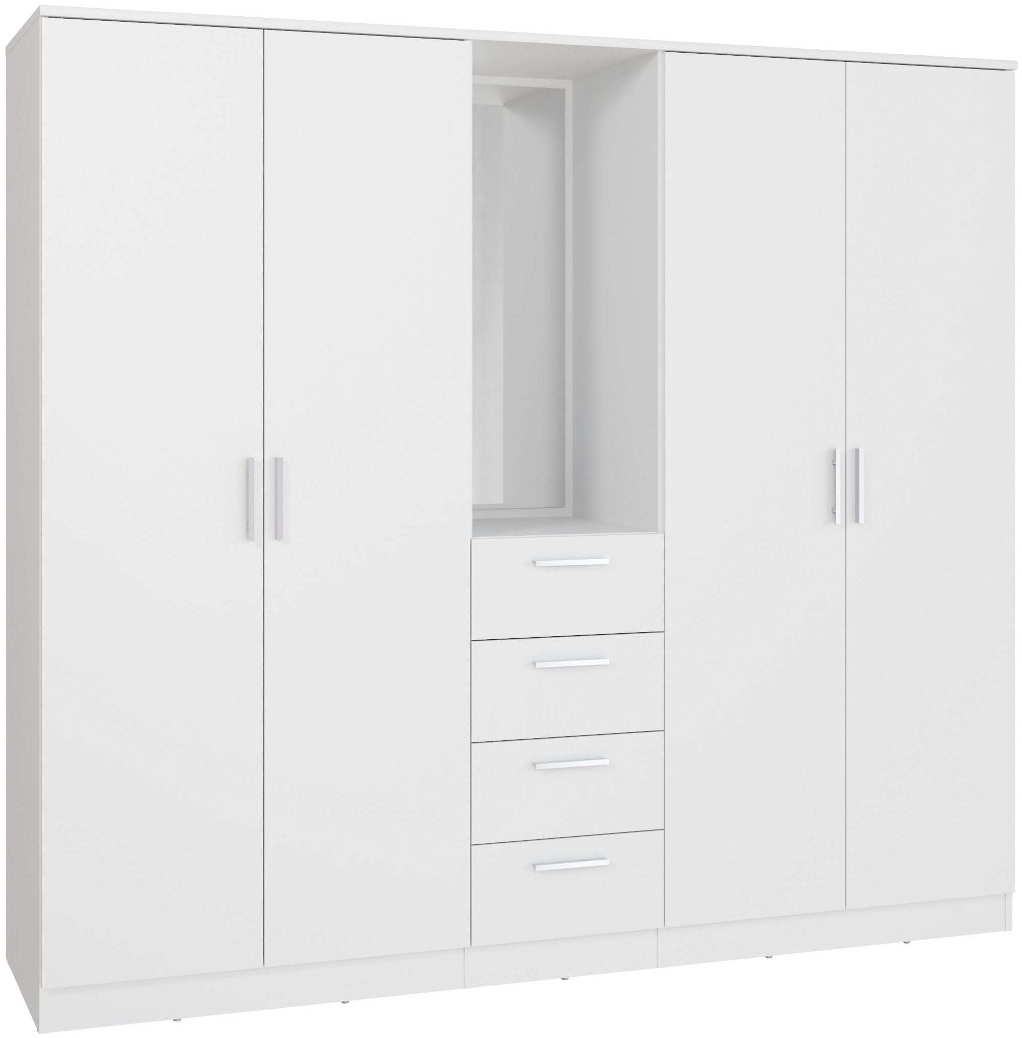 FORTE Kleiderschrank "Drehtürenschrank, Spiegel, Schubladen, viel Stauraum" B/H/T 199/181/52,7, Spiegel, Stauraum,Schubladen, FSC