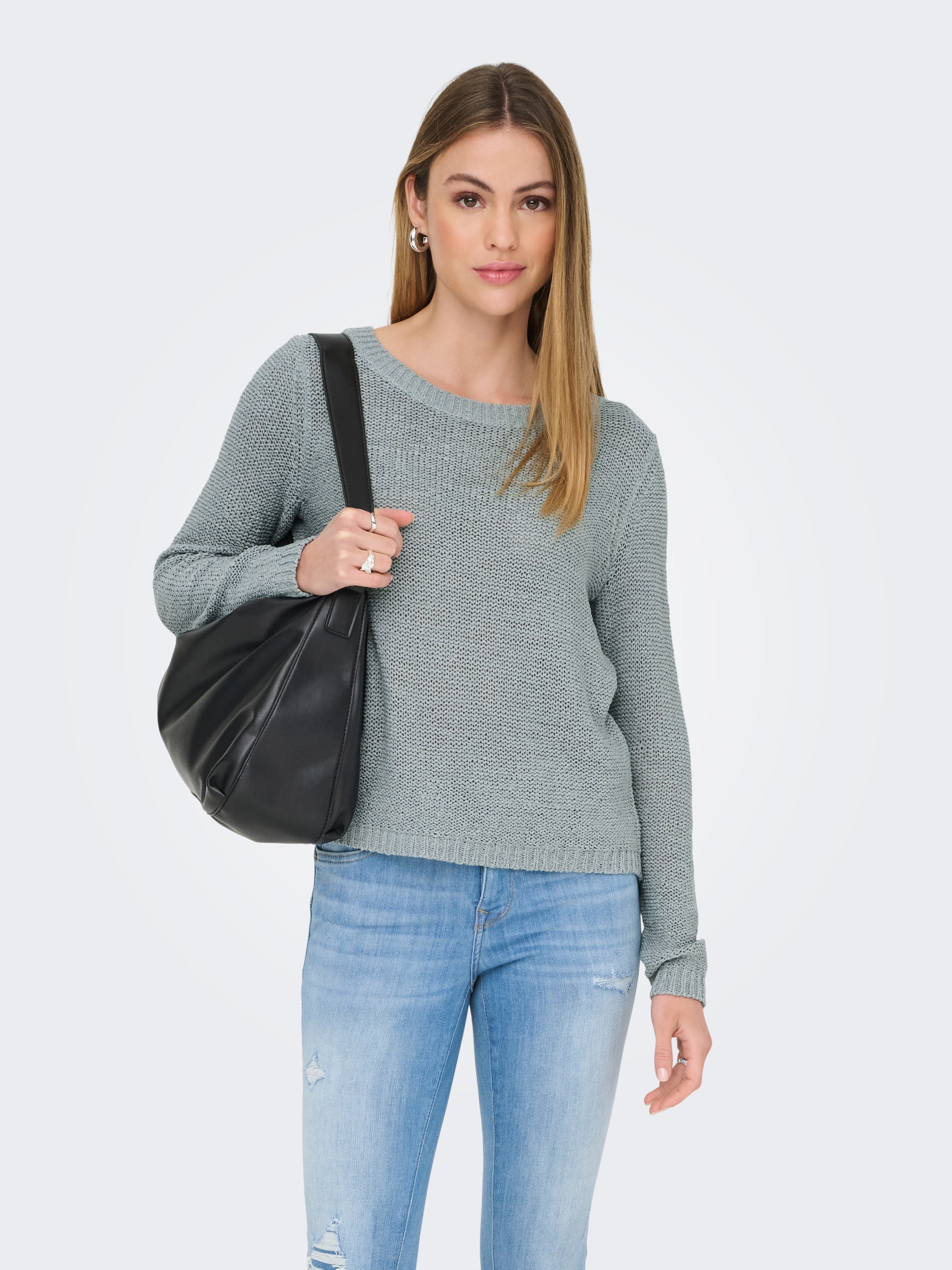 ONLY "ONLGEENA XO L/S PULLOVER KNT NOOS" Materialmix, regular fit günstig online kaufen