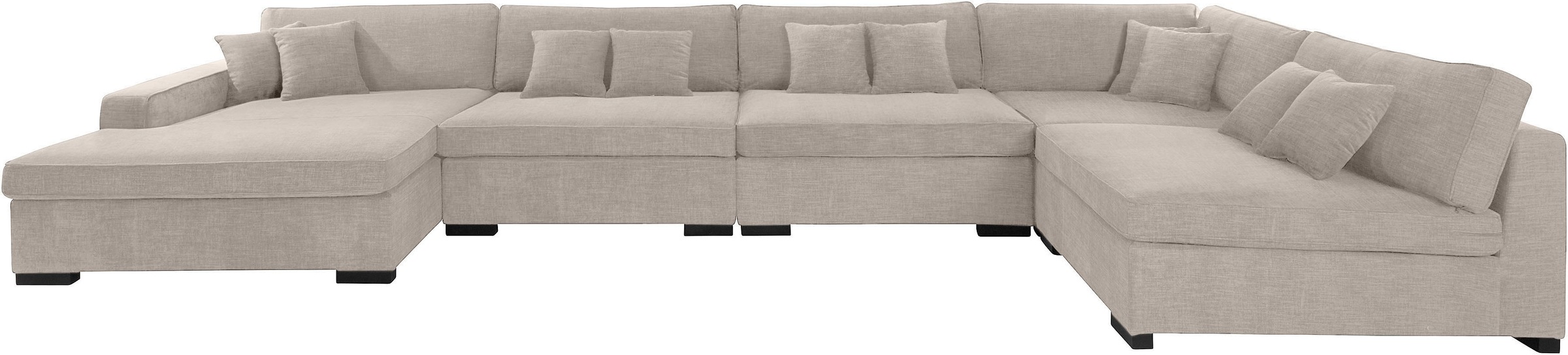 Home affaire Wohnlandschaft "Skara XXL U-Form", Lounge-Sofa XXL mit Federke günstig online kaufen