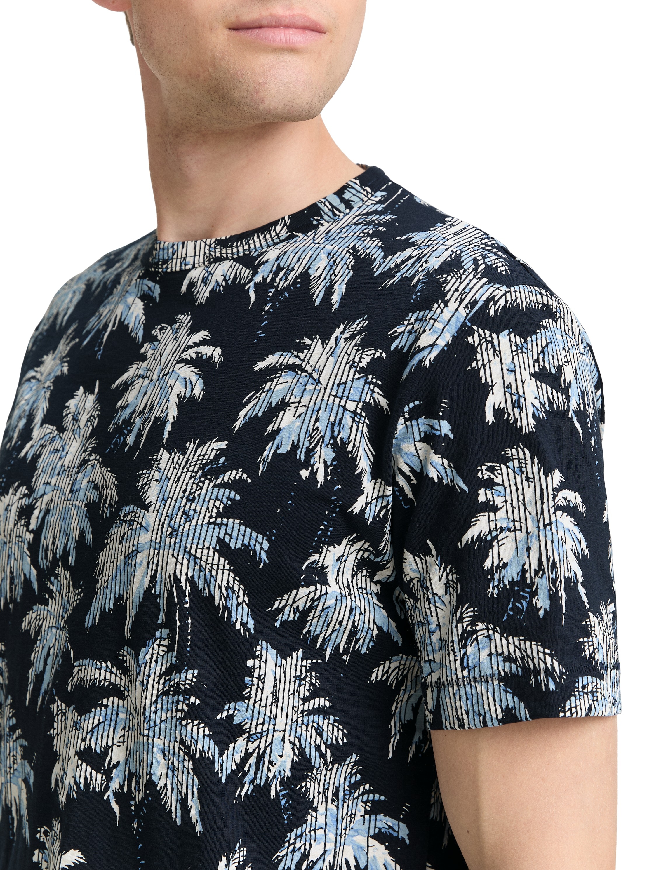 TOM TAILOR T-Shirt, mit All-Over Palmen Print