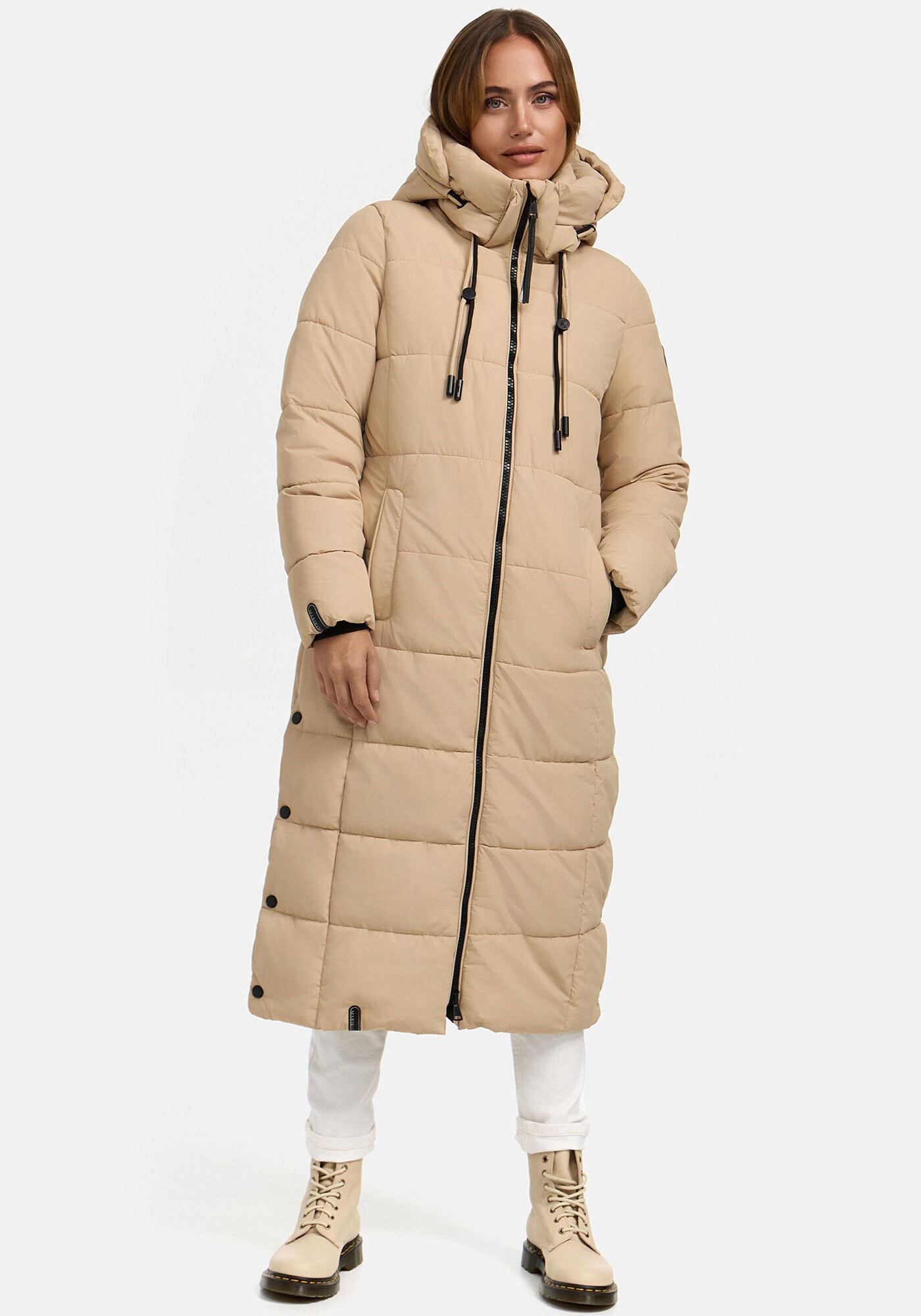 Marikoo Winterjacke "Nadeshikoo XIV", extra langer Winter Mantel gesteppt