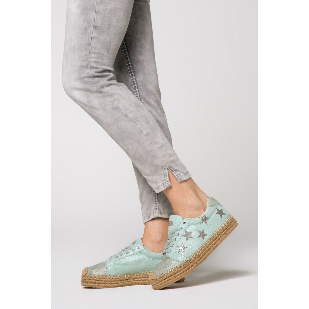 Schuhe Schnürschuhe SOCCX Espadrille, mit Häkelspitze green Schuhe Schnürschuhe SOCCX Espadrille, mit Häkelspitze green