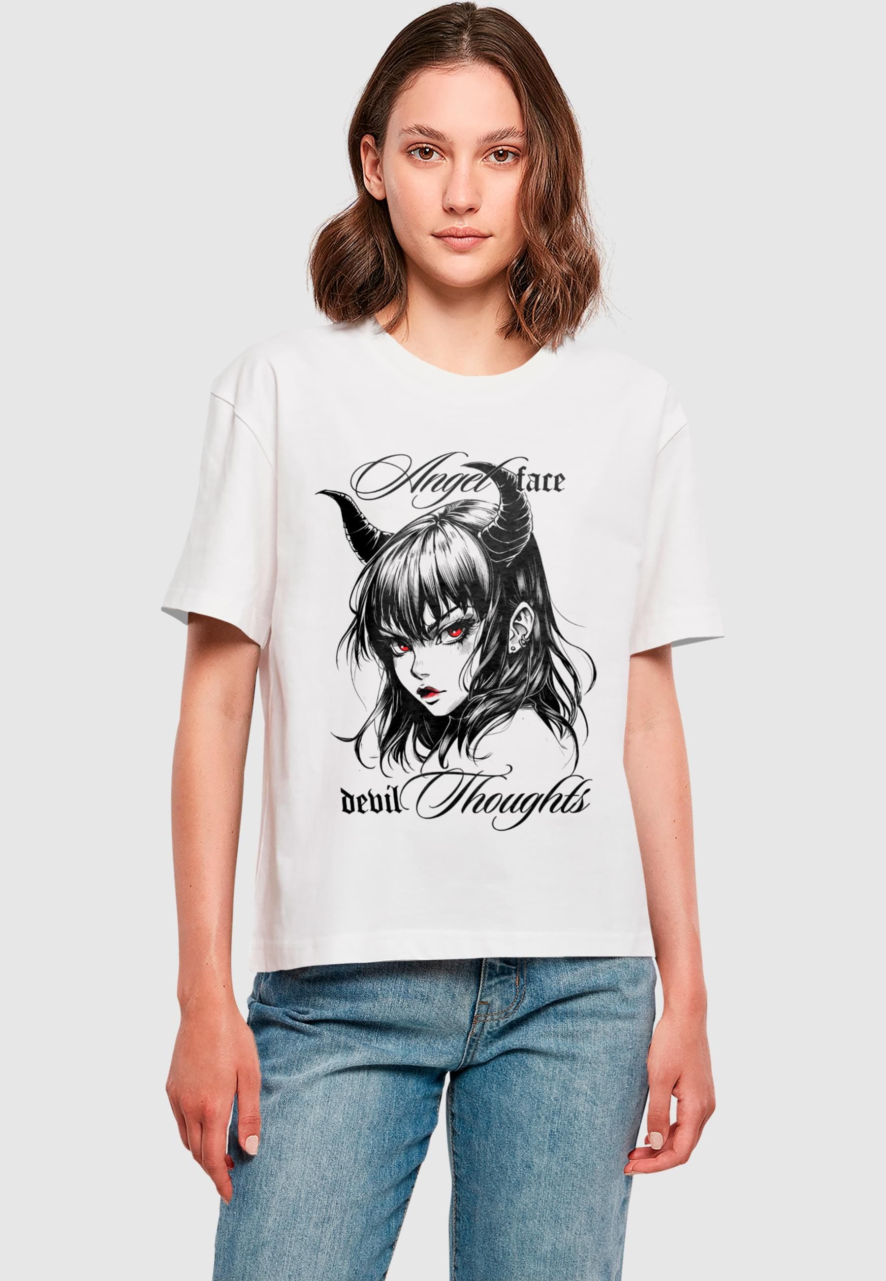 Miss Tee T-Shirt »Miss Tee Devil Thoughts Tee«, (1 tlg.)