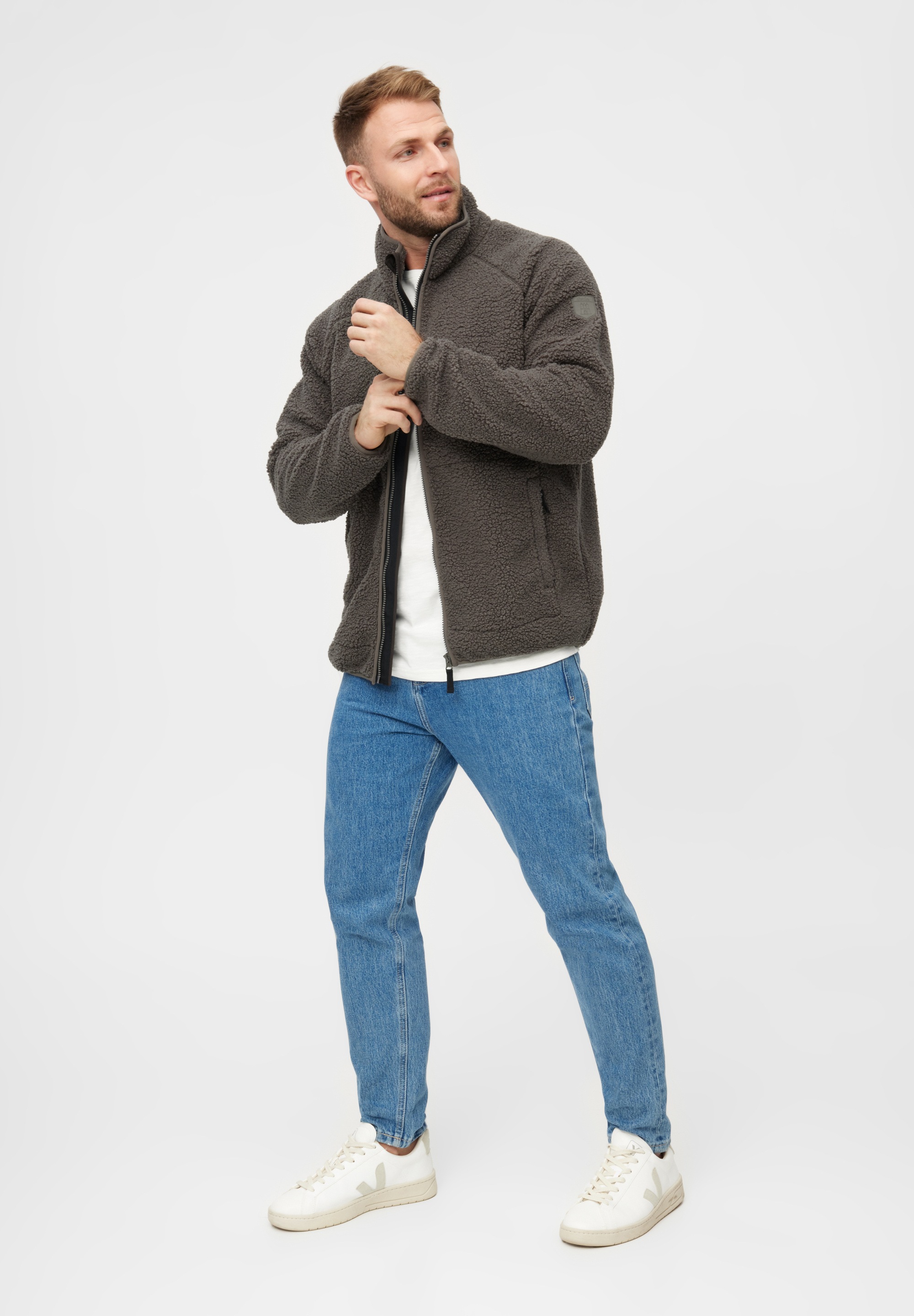 Thumbnail - Derbe Fleecejacke "Kuschelby" Recyceltes Fleece, Jersey innen, Taschen mit Reißverschluss