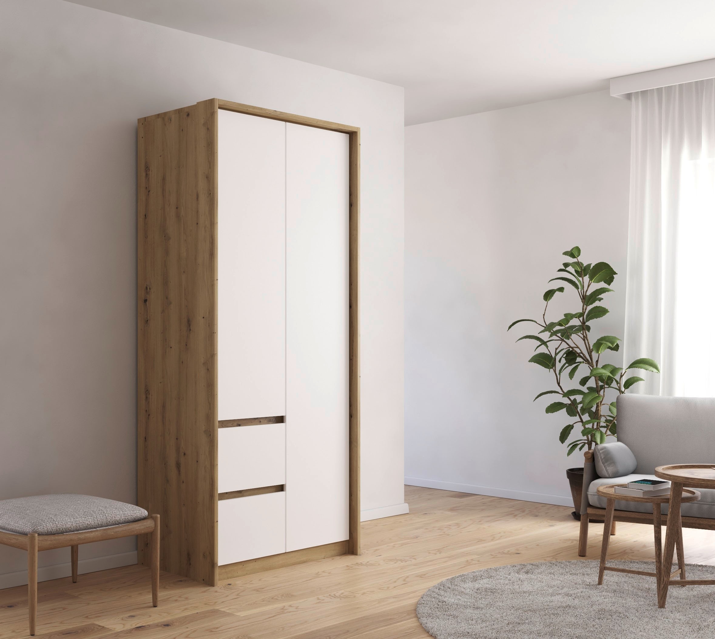 rauch Drehtürenschrank "Mainz mit Passepartout" optional mit Beleuchtung, A günstig online kaufen