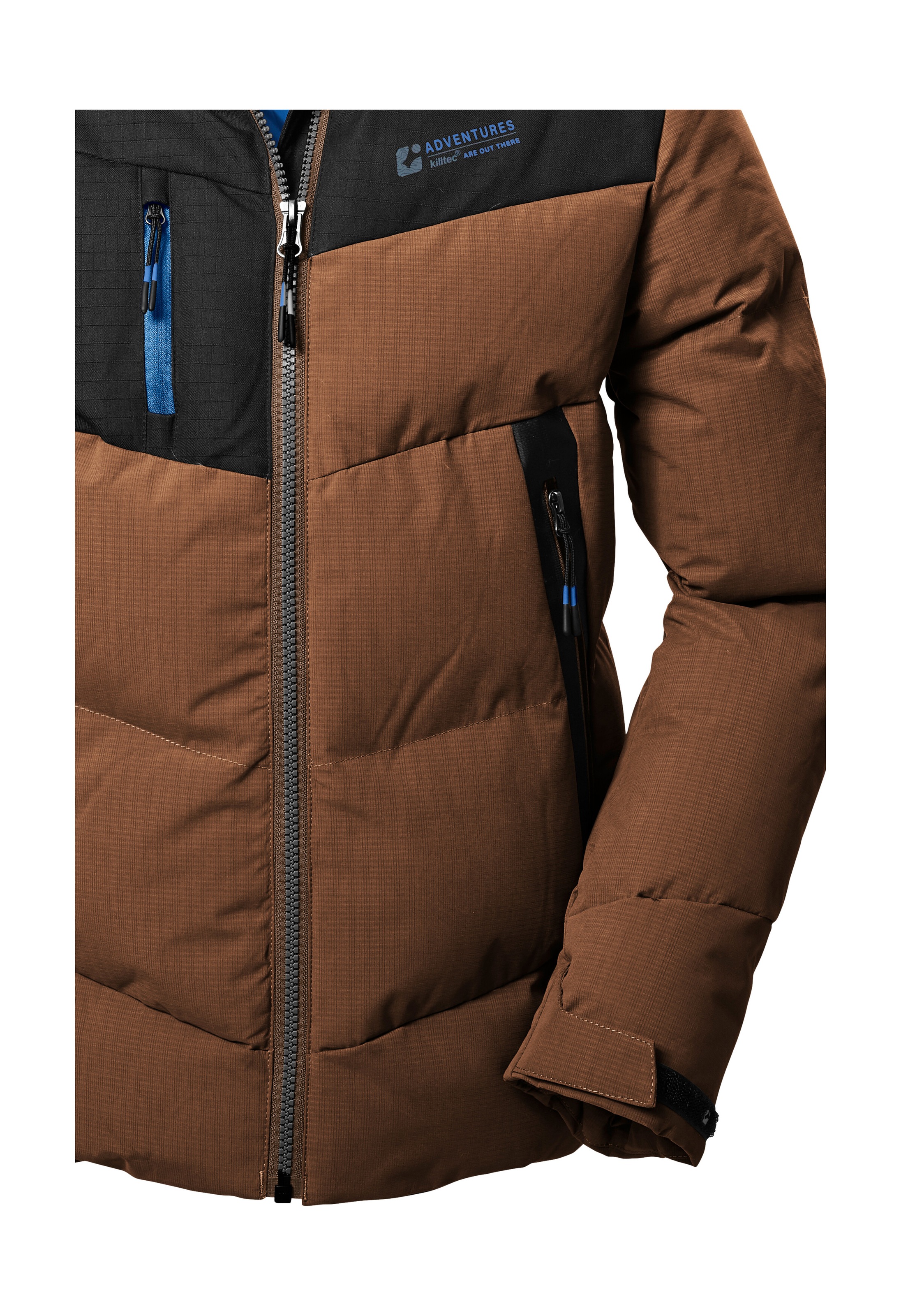 Killtec Steppjacke »KOW 376 BYS QLTD JCKT«, Wasserabweisende Jacke mit Kapuze, Kinnschutz und Colourblock-Design