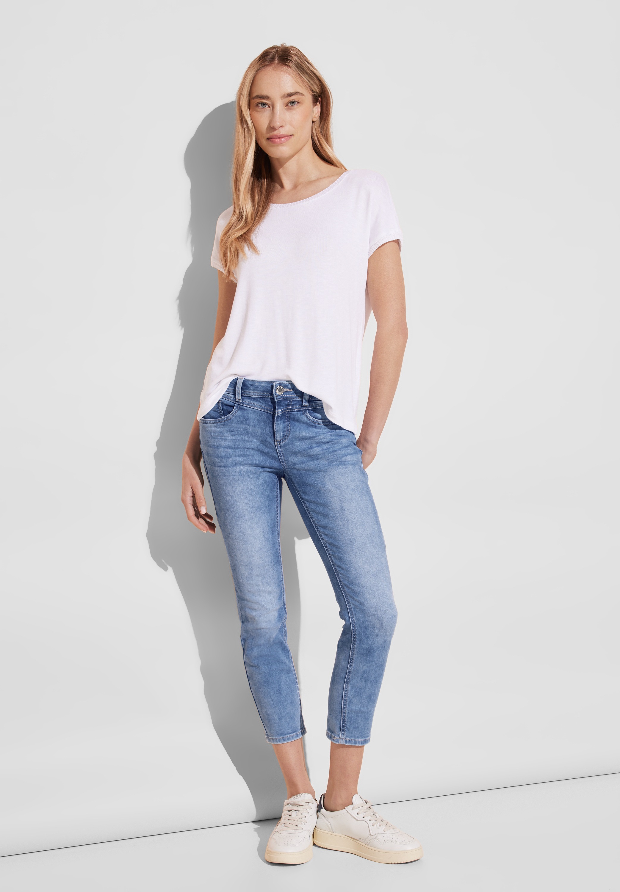 STREET ONE Gerade Jeans, aus Baumwolle mit Stretchanteil