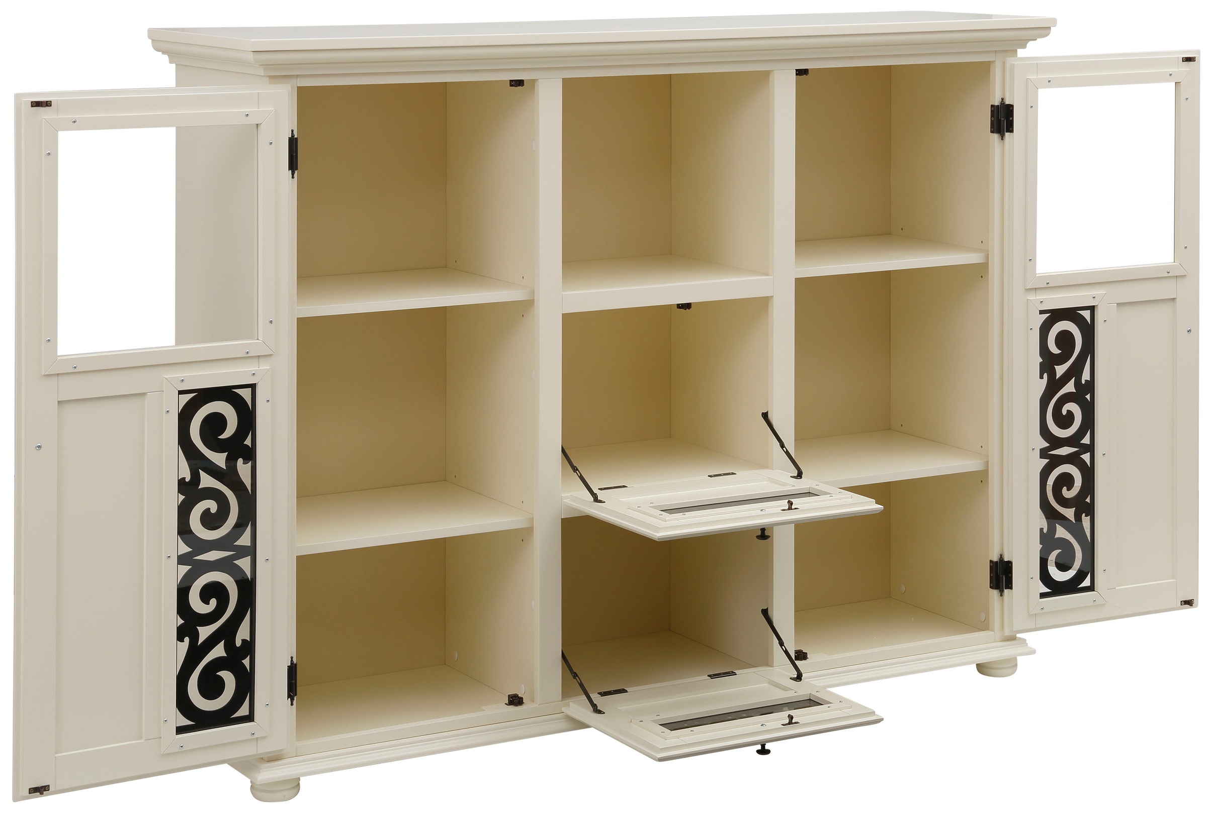 Home affaire Highboard »Arabesk«, Vitrine mit dekorativen Fräsungen, Breite 160 cm