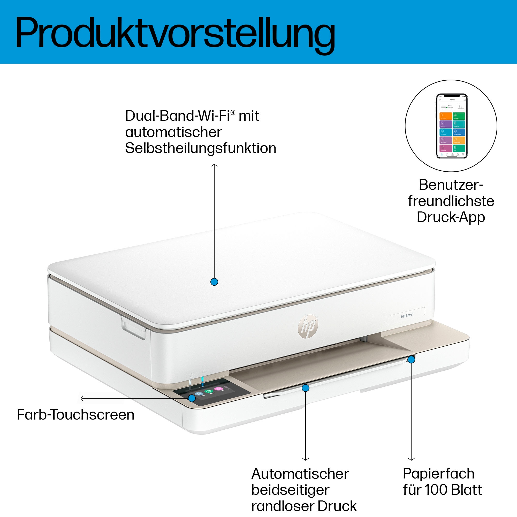 HP Multifunktionsdrucker »ENVY 6120e« 3 Monate *gratis drucken mit Instant Ink