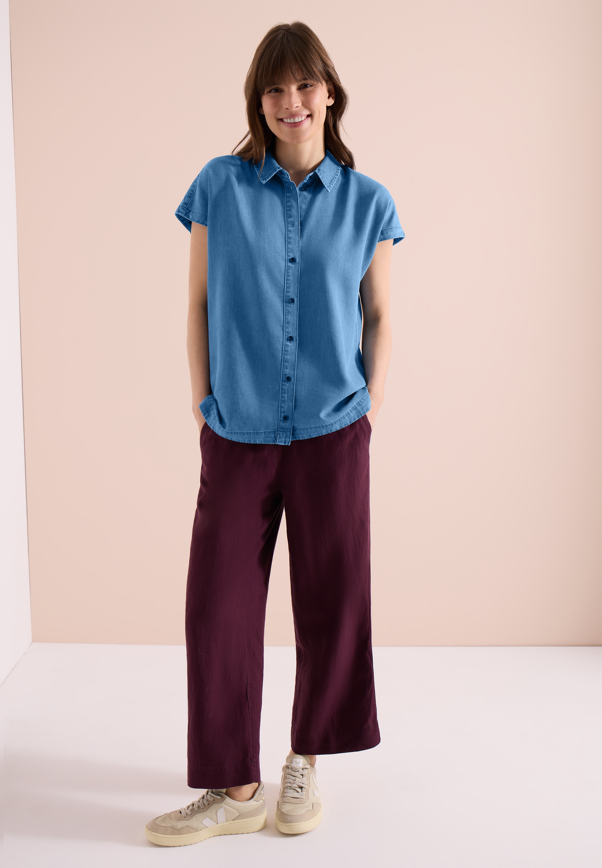 Cecil Jeansbluse mit Knopfleiste