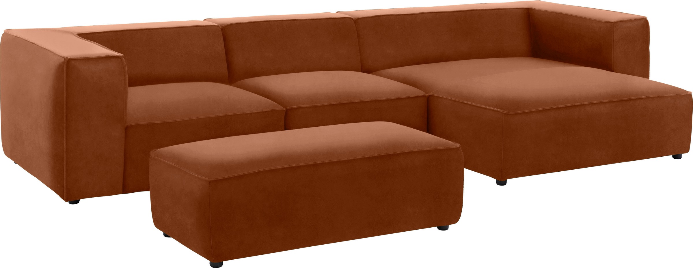 W.SCHILLIG Ecksofa »around-the-block«, mit eleganter Biese, mit Federkern, Breite 341 cm