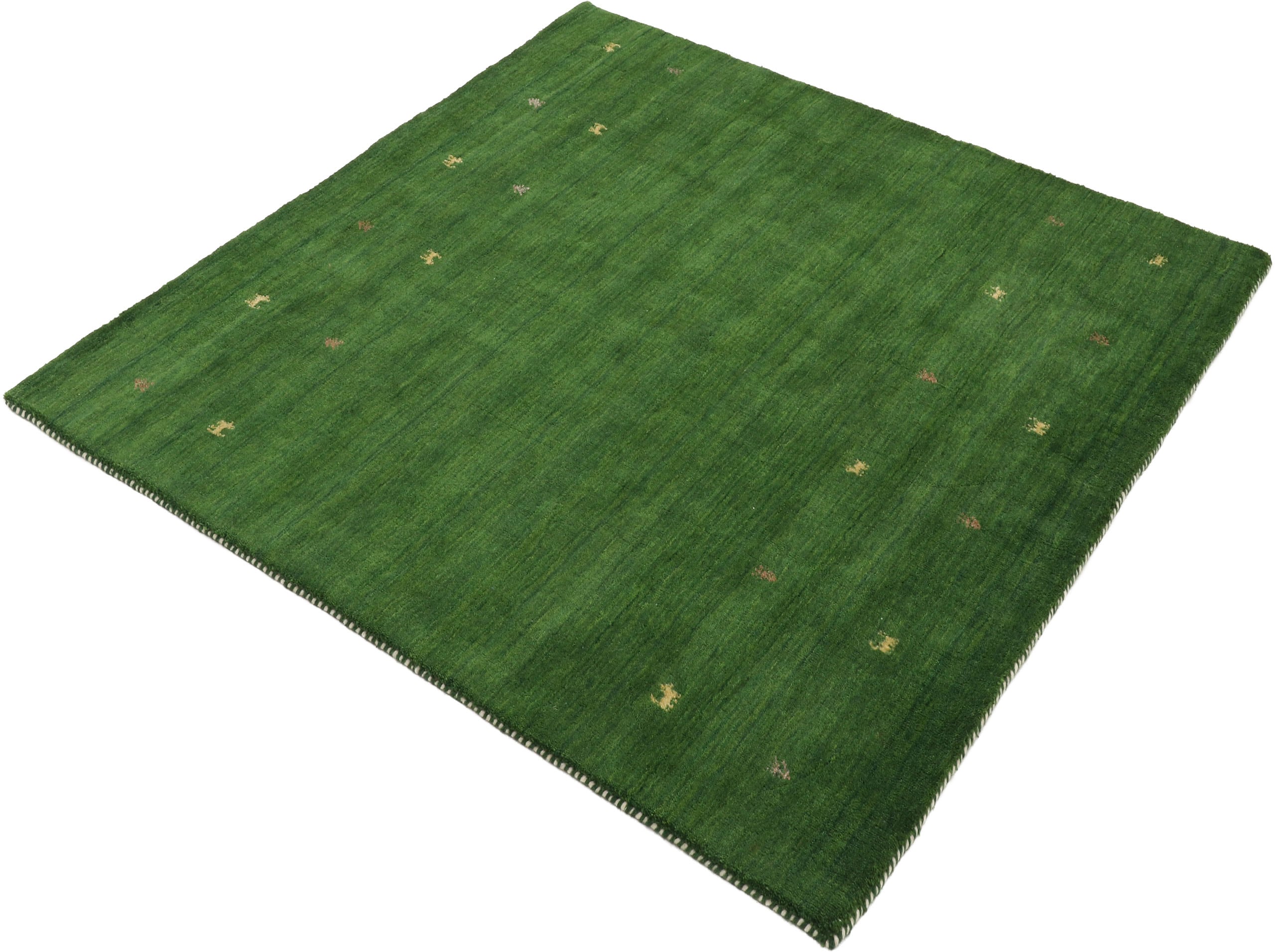 carpetfine "Gabbeh Uni, auch als Läufer und Rund erhältlich" quadratisch 15 mm Höhe reine Wolle, handgewebt, Gabbeh Loom Tiermotiv, große Farbauswahl