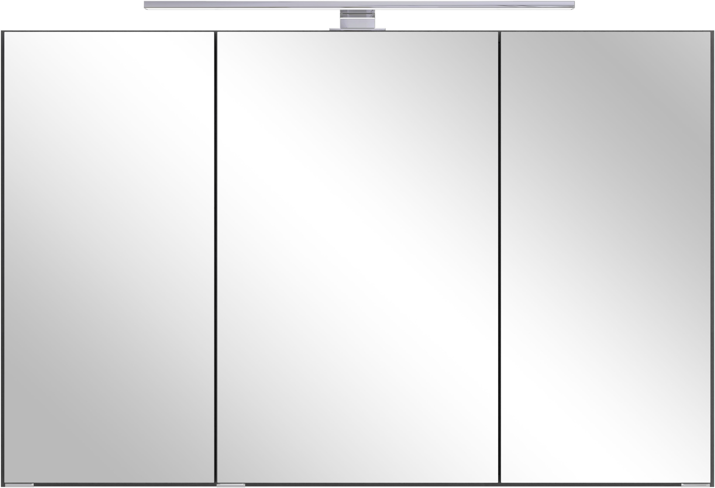 OTTO home Spiegelschrank »BOZEN, 3D-Spiegelschrank 100 cm« Inklusive LED-Aufbauleuchte, Steckdose und Schalter