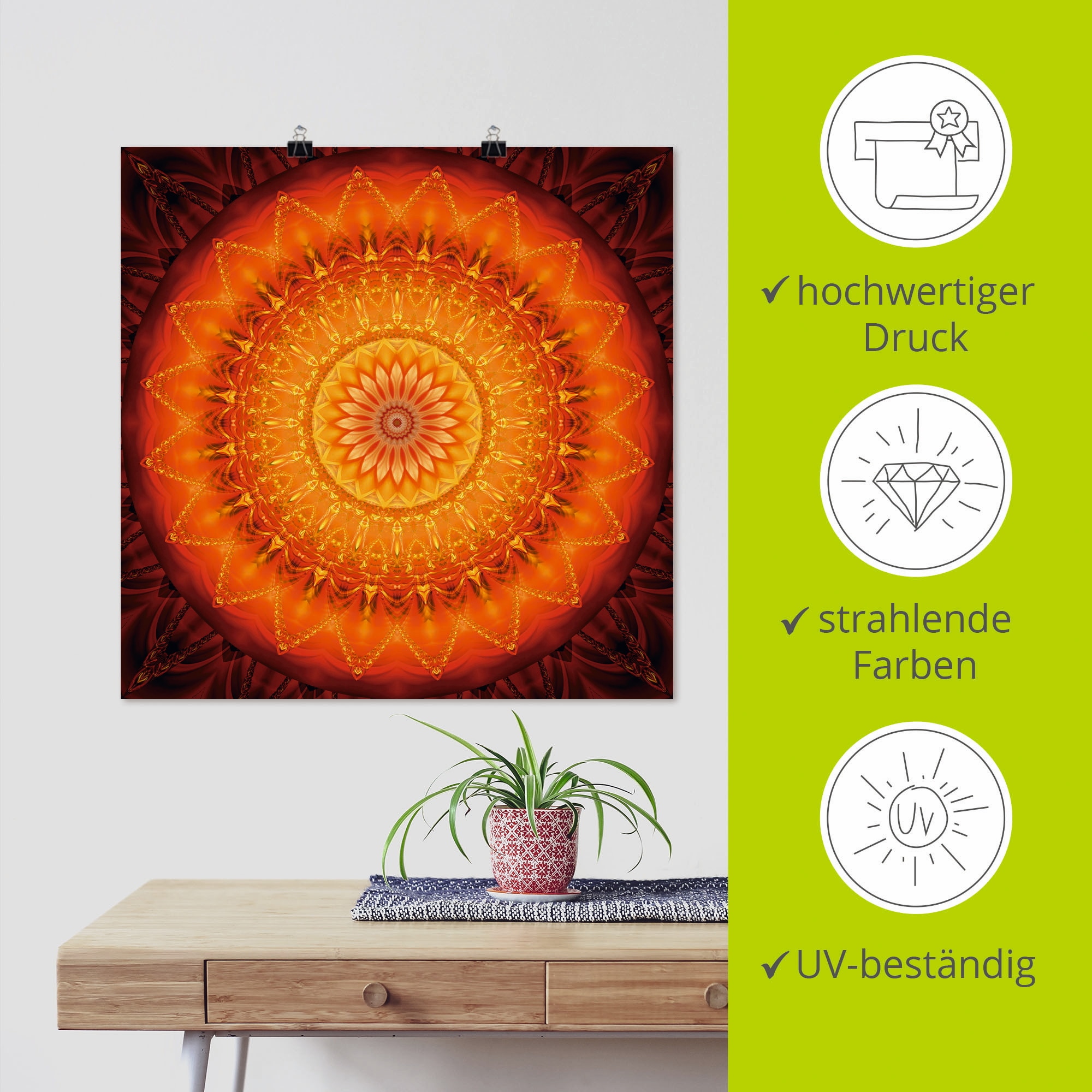 Artland Wandbild »Mandala Energie 1« Muster 1 Stk. tlg. als Leinwandbild, Poster, Wandaufkleber in verschied. Größen