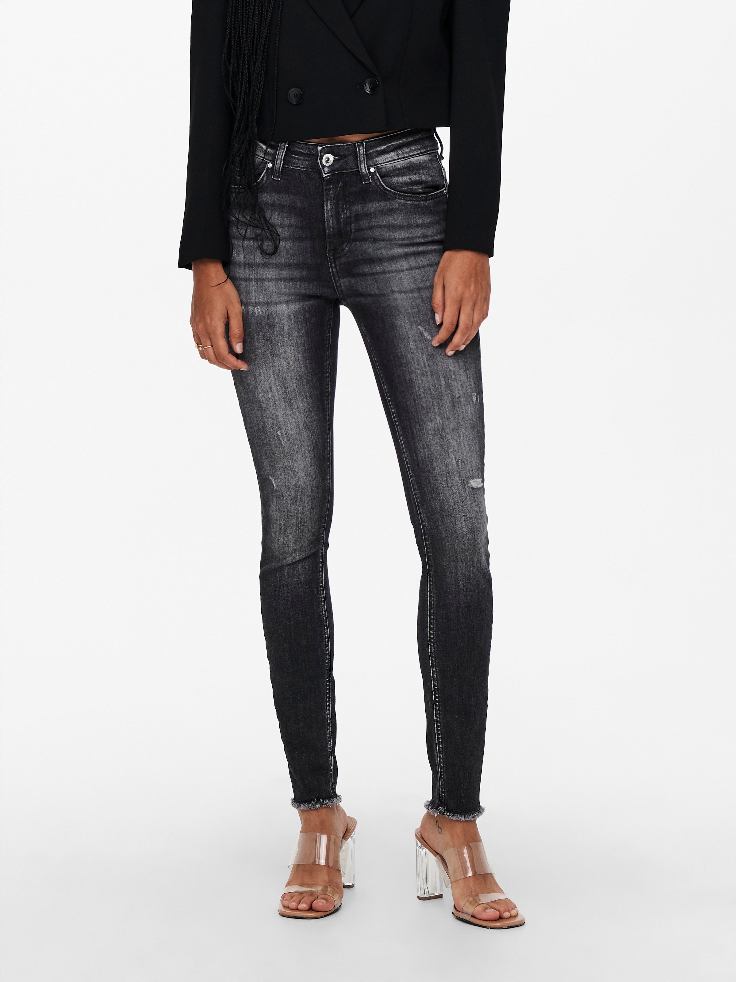 ONLY Skinny-fit-Jeans "ONLBLUSH MID SK AK RW REA787 DNM", mit Destroyed Eff günstig online kaufen