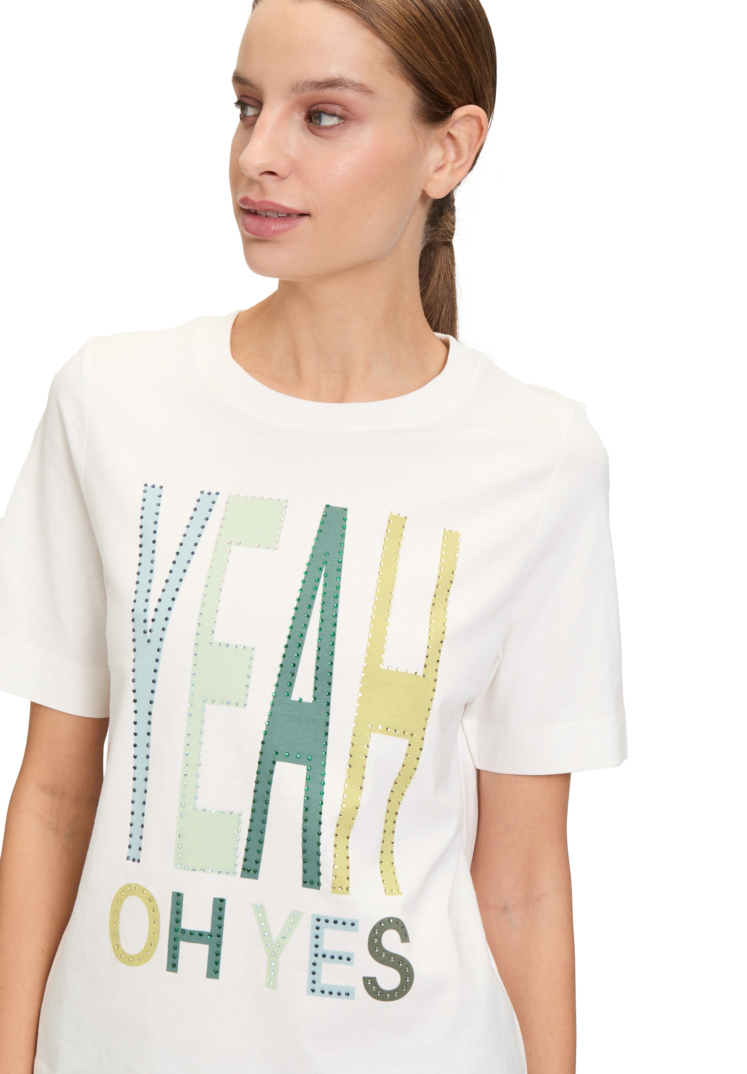 Cartoon Kurzarmshirt »Cartoon Damen Printshirt mit Rundhalsausschnitt«, (1 tlg.), Hotfix