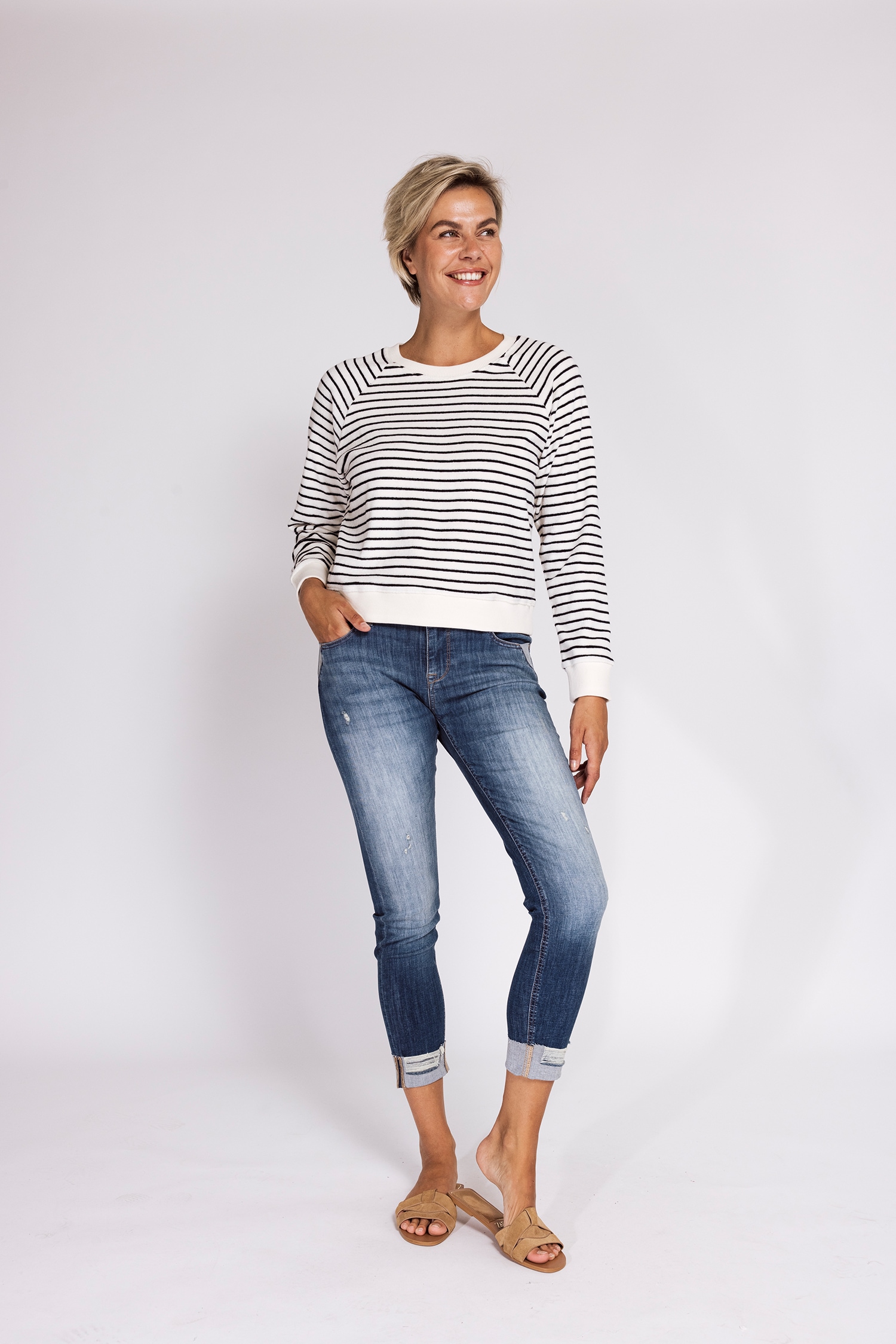 Zhrill Sweater »KOA RH Sweat Nicki«, im Streifen-Design und in Nicki-Qualität
