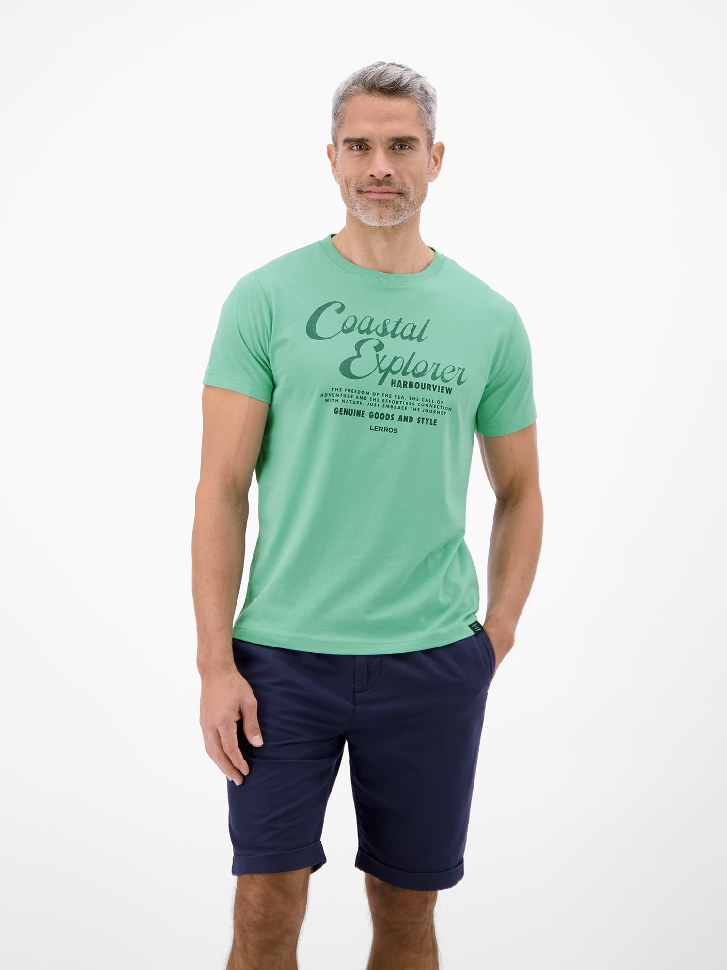 LERROS "T-Shirt aus 100 % Baumwolle mit Brustprint"