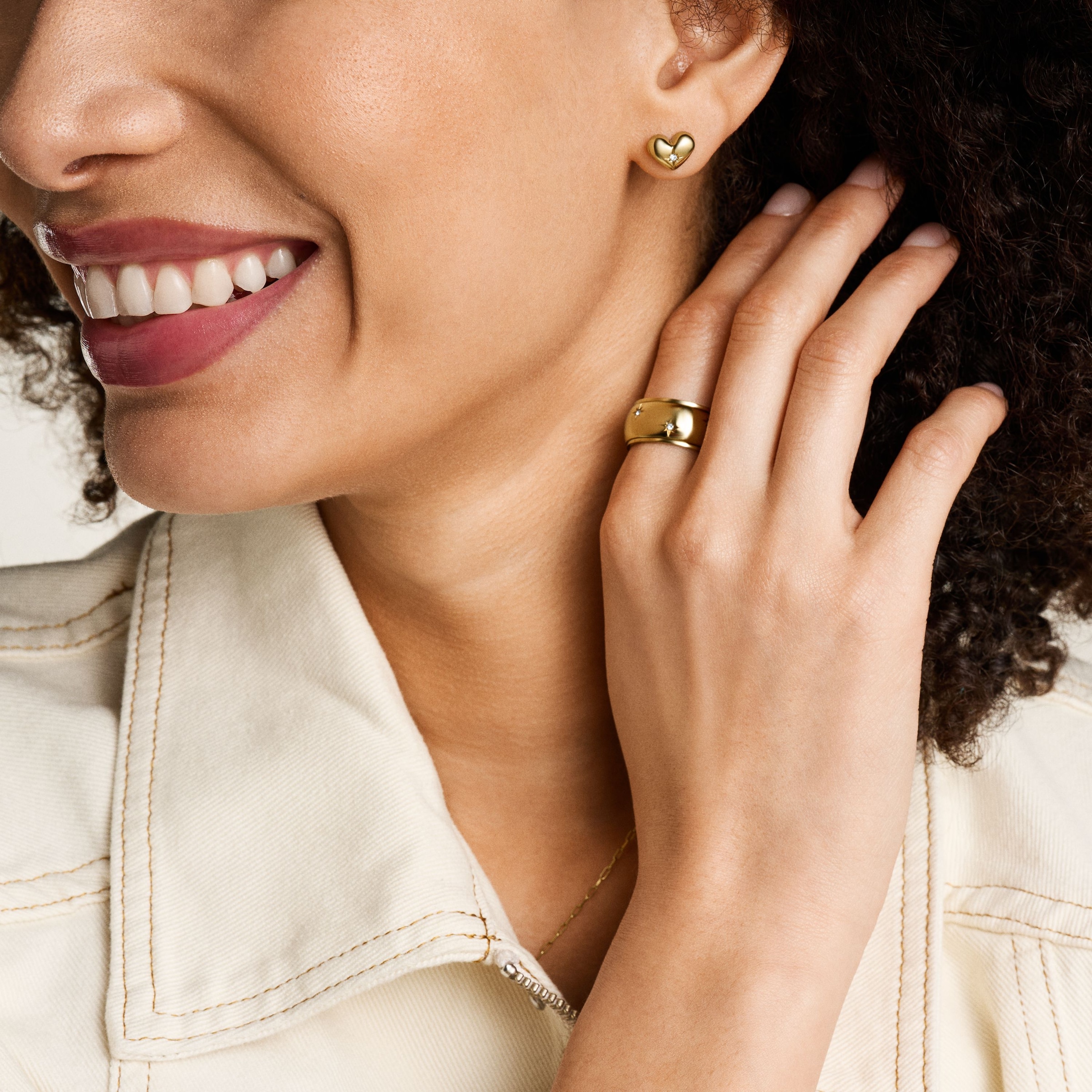 Fossil Paar Ohrstecker »Schmuck Geschenk Edelstahl SADIE Herz, JF04832710«, mit Glasstein