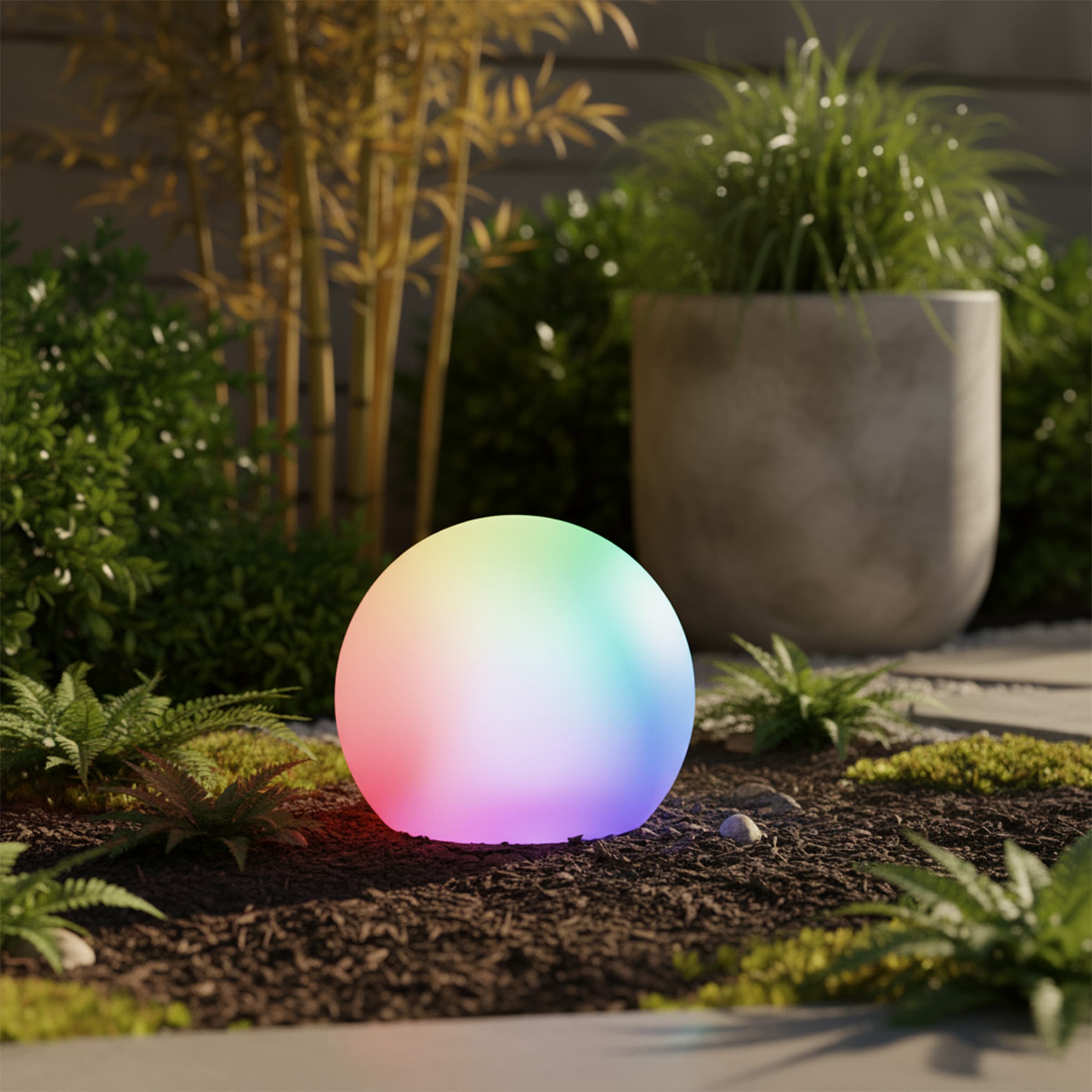 OTTO home LED Solarleuchte »LED Solar Kugel Ø 15cm, RGB + Warmweiss« LED-Modul 1 Stk. RGB | Warmweiß mit Erdspieß