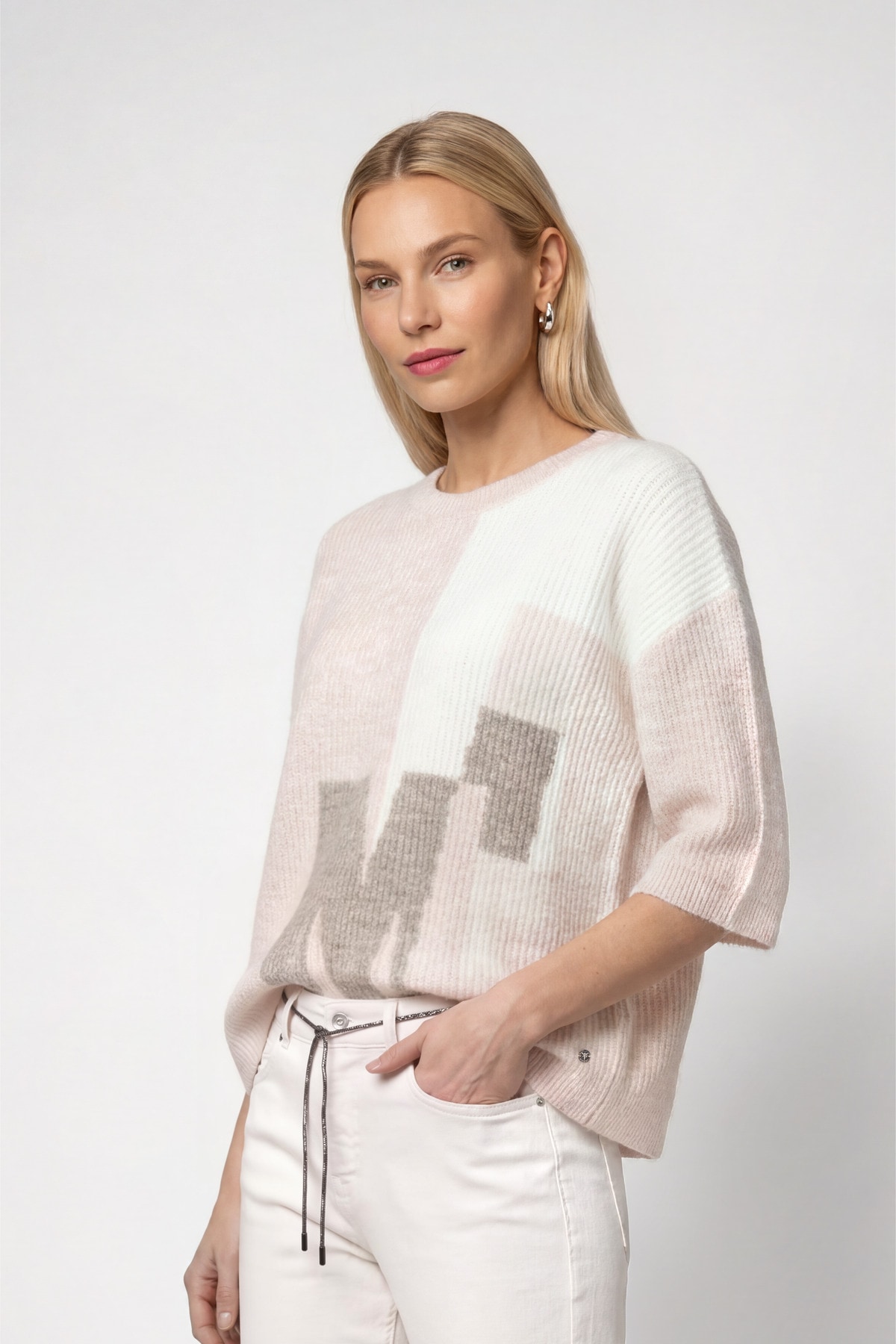 Monari Strickpullover »Pullover Intarsie« Regular fit mit Rundhalsausschnitt
