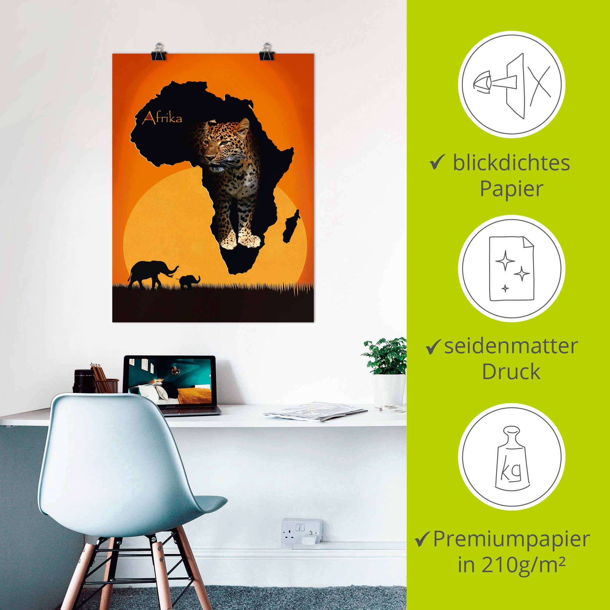 Artland Poster »Afrika der schwarze Kontinent« Wildtiere 1 Stk. tlg. ohne Rahmen