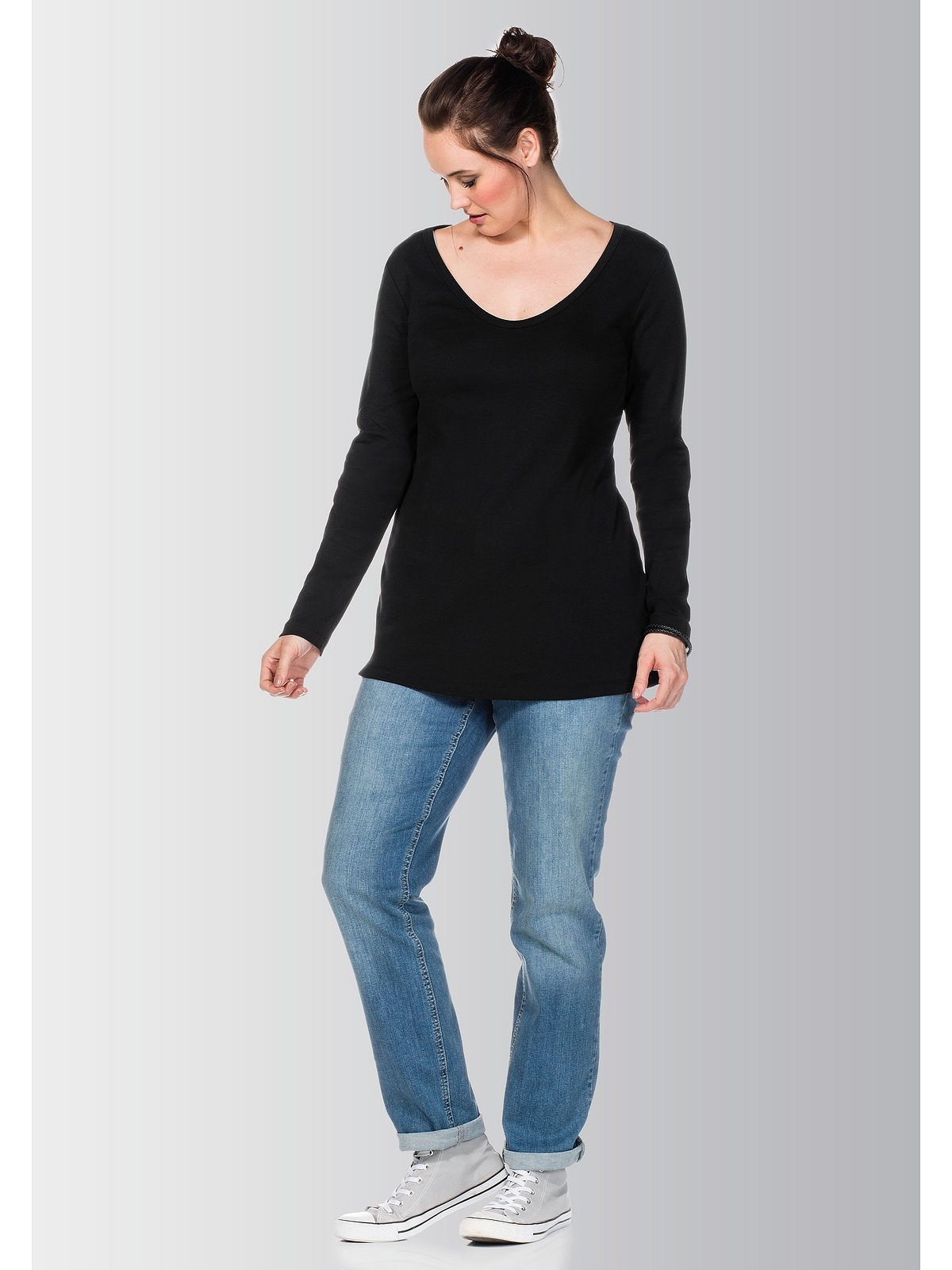 Sheego Langarmshirt »Große Größen«, aus Baumwolle