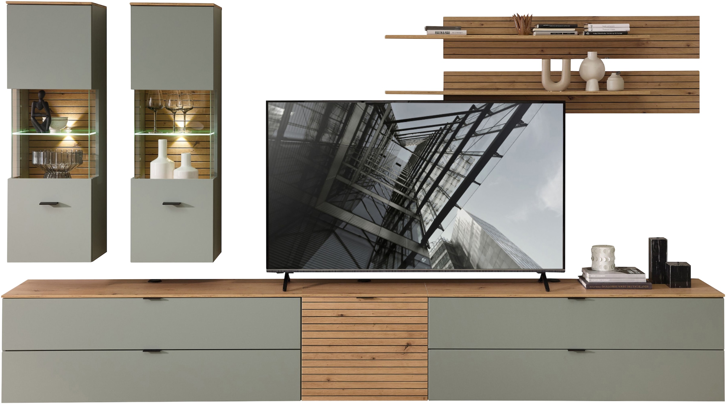 Innostyle Wohnwand "Ina Wohnwand, 340x185x44 cm (B/H/T)" 7 Stk. tlg. günstig online kaufen