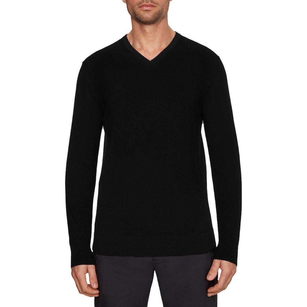 Calvin Klein Strickpullover »MERINO VNECK SWEATER«