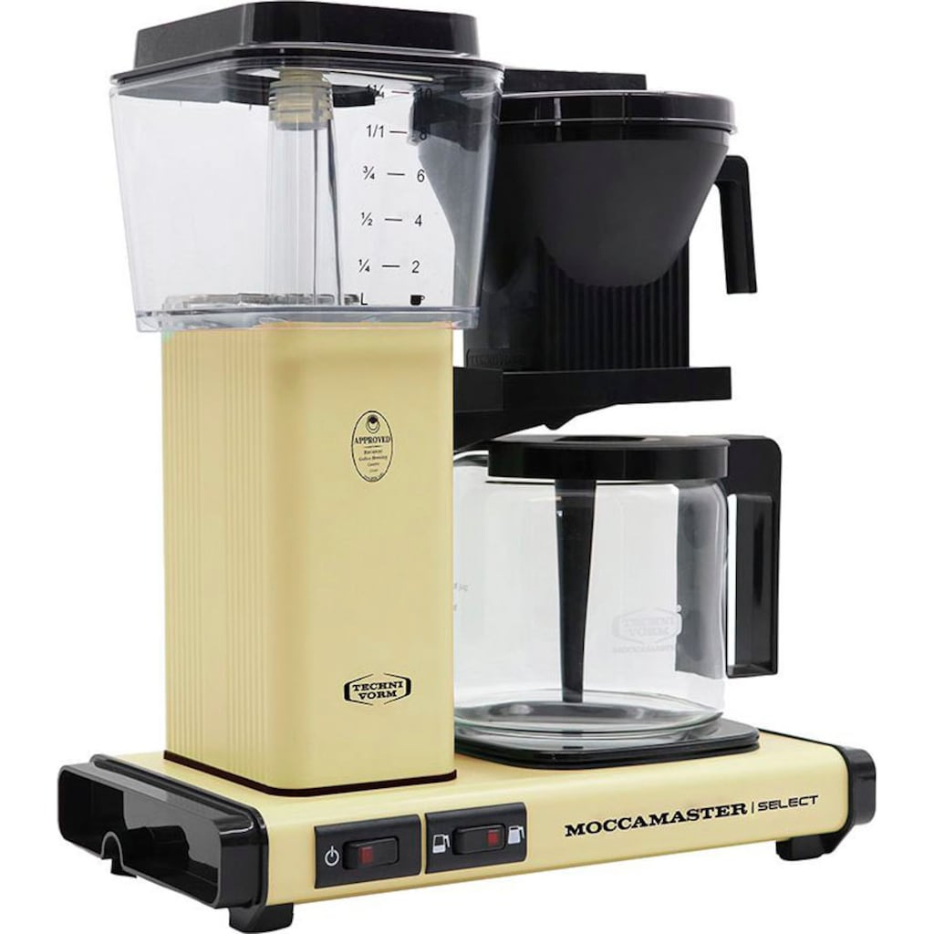 Moccamaster Filterkaffeemaschine »KBG Select pastel yellow«, 1,25 l Kaffeekanne, Papierfilter, 1x4