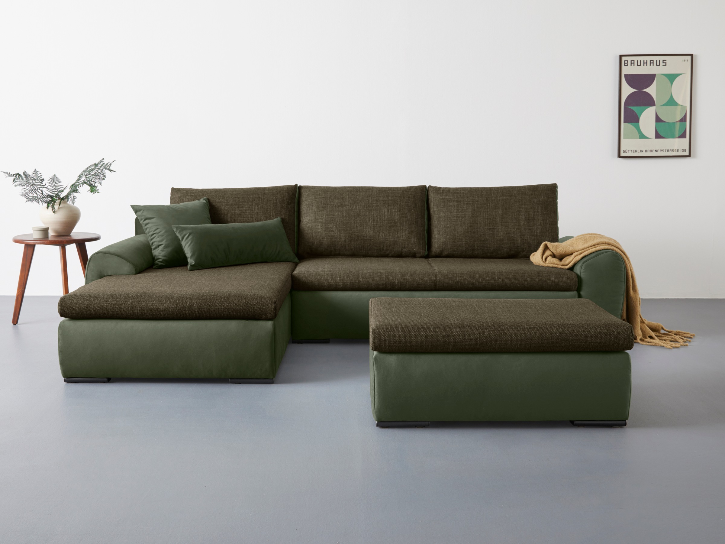 Home affaire Ecksofa "Win L-Form, B: 285 cm - OTTO. Verlässliche Qualität." 2 Zierkissen, optional Schlaffunktion & Bettkasten