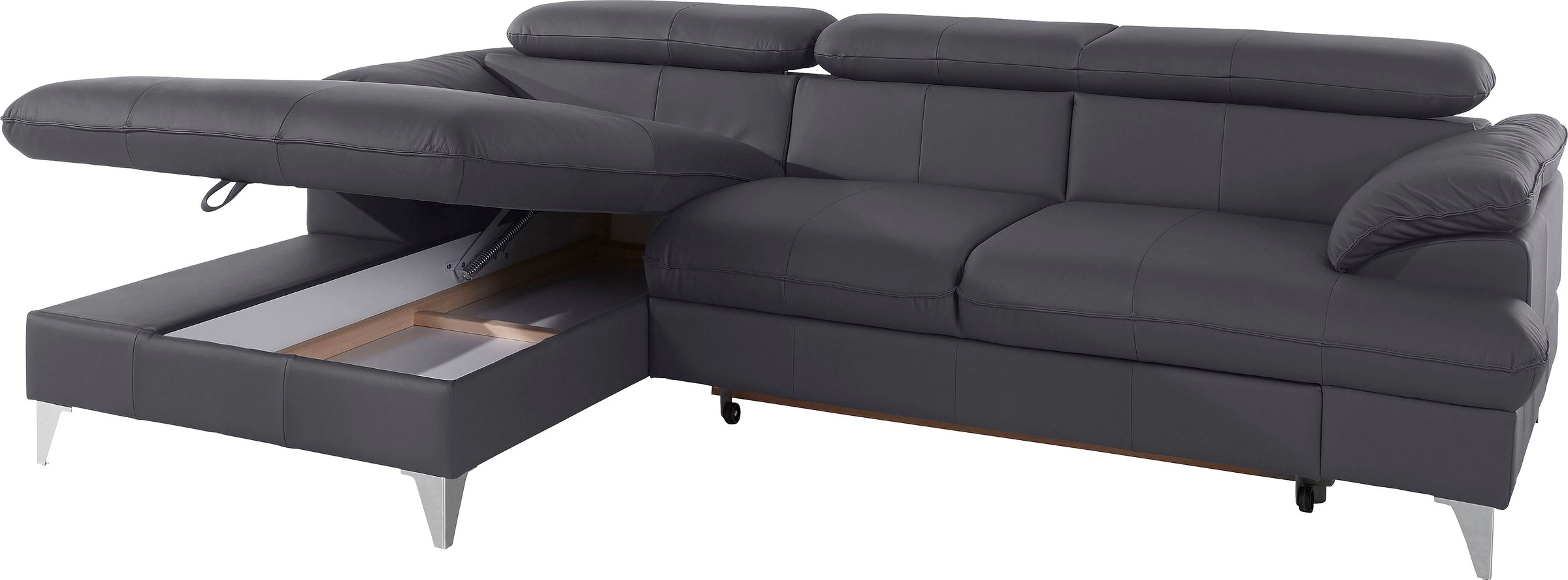 COTTA Polstergarnitur »Caluso L-Form«, (2 tlg.), Set bestehend aus: Ecksofa mit Kopfteilverstellung & Hocker