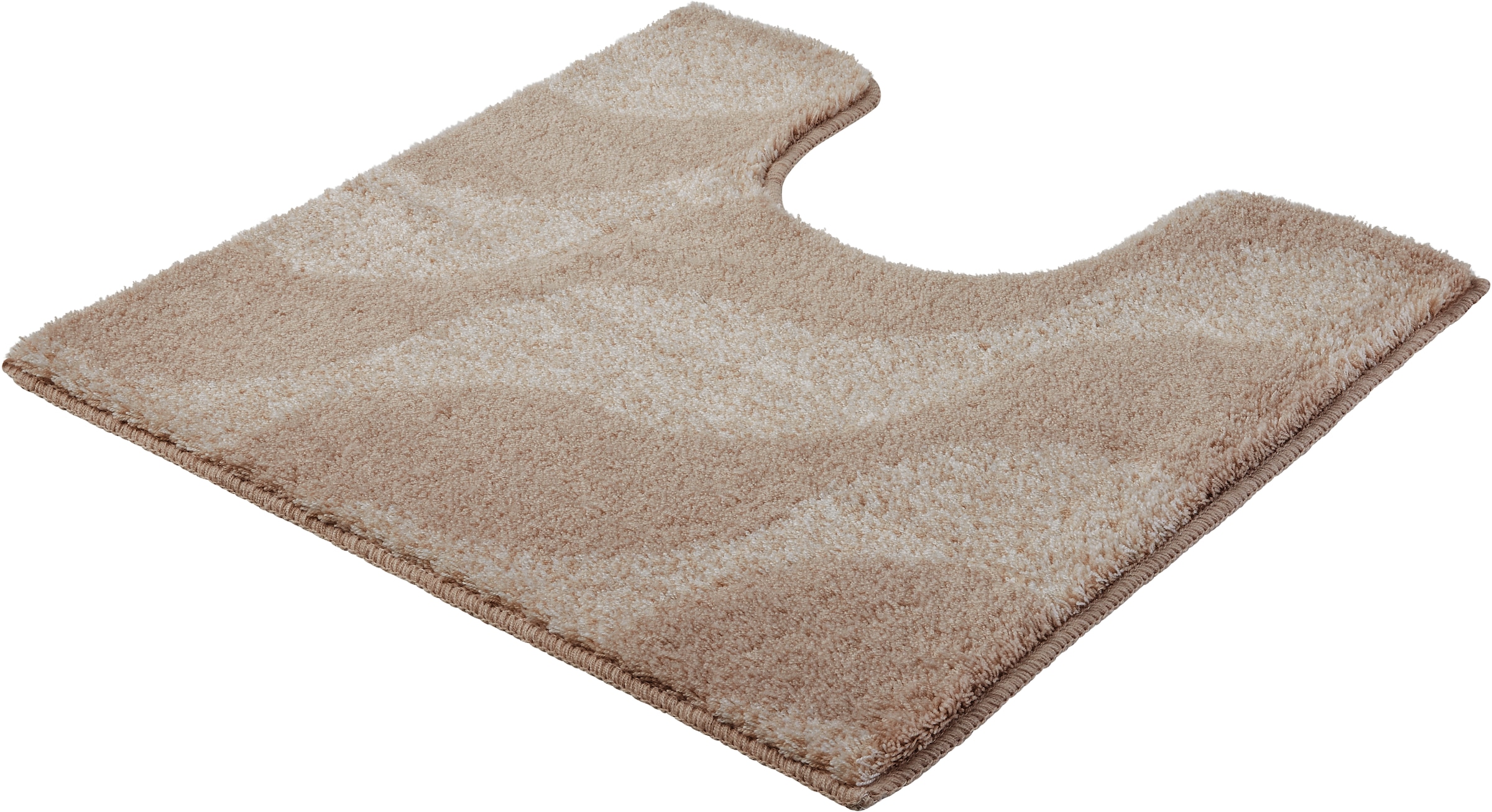 Kleine Wolke ""Onda", Badvorleger, Badezimmer Teppich" Höhe 15 mm rutschhemmend beschichtet fußbodenheizungsgeeignet Badteppich, modernes Ton in Ton Wellendesign, flauschig