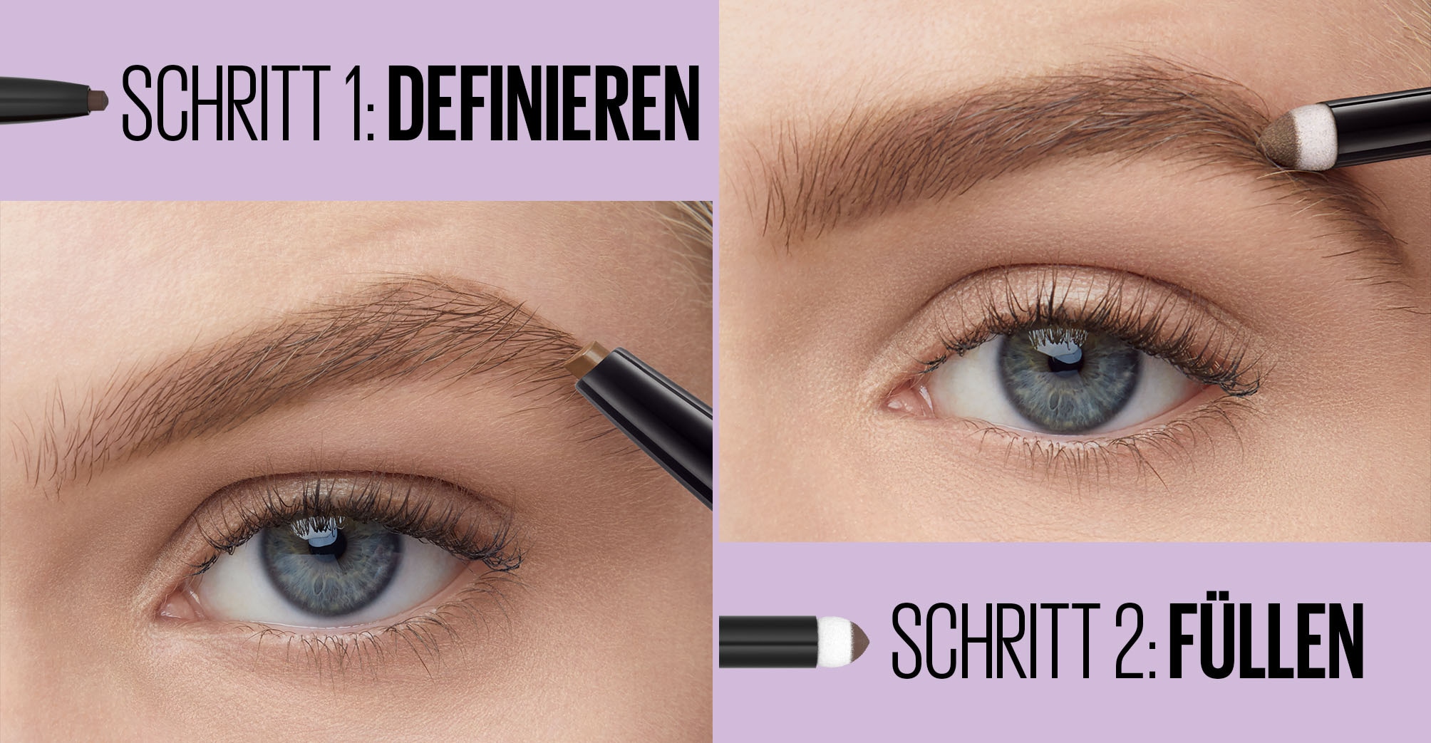 MAYBELLINE NEW YORK Augenbrauen-Stift »Maybelline New York Express Brow Satin Duo«, mit Duo-Applikator