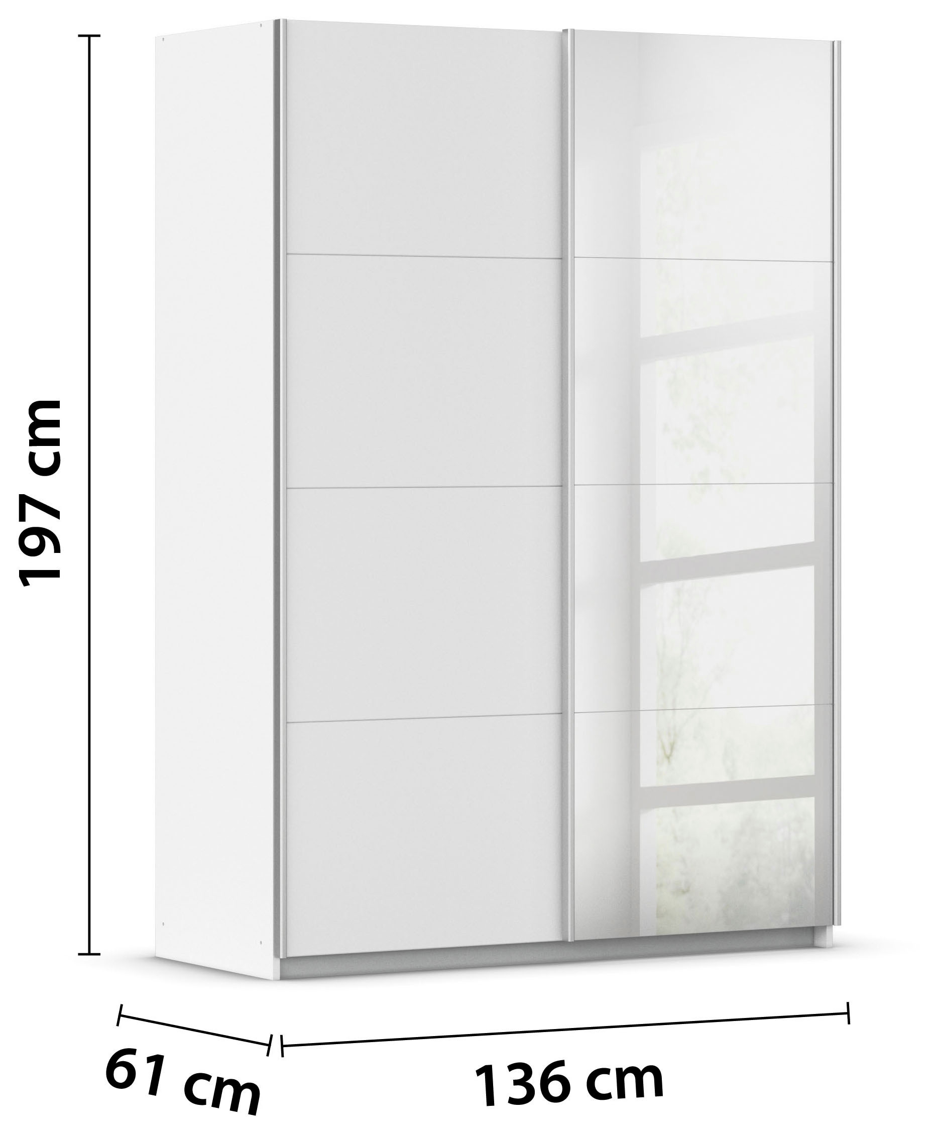 rauch Schwebetürenschrank »Kleiderschrank Schrank Kinderzimmer Topseller OTTOs CHOICE SUBITO« Dekor- & Spiegelelemente B 136 & 181 - Höhe 197 cm - MADE IN GERMANY