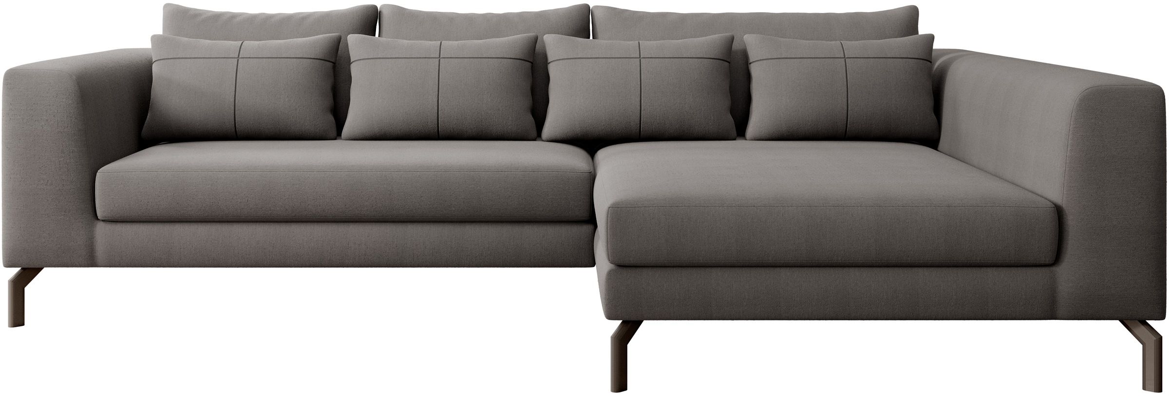 Ecksofa HOME AFFAIRE, B:284cm H:82cm T:172cm, grau, 92% Polyester / 8% Nylon, Wohnzimmer, Sofas, "Cross, mit softem Sitz, L-Form, wendbare