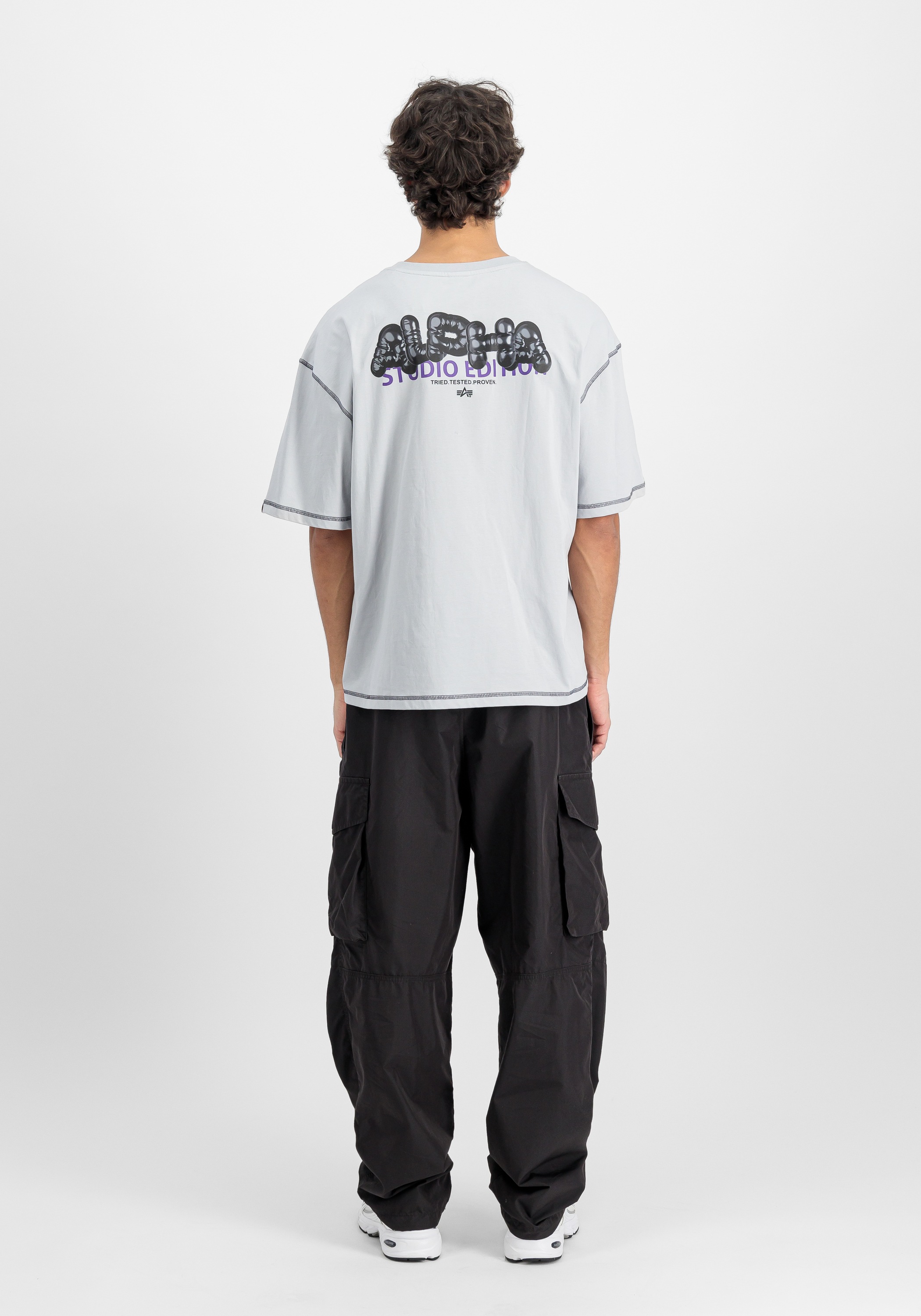 Alpha Industries Studio Bubble Backprint T-Shirt Grey L 3