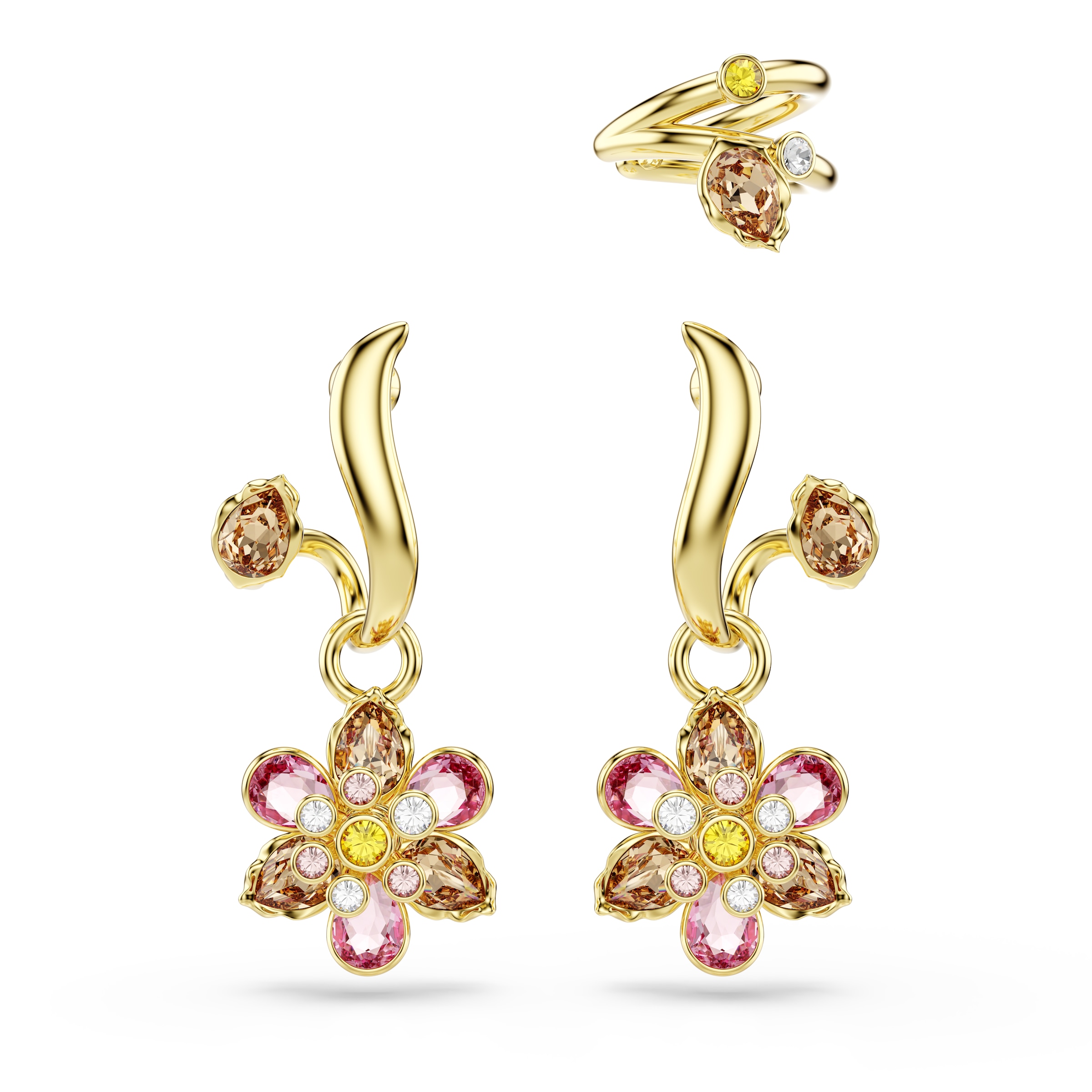 Swarovski Paar Ohrstecker mit Ohrklemme »Schmuck Geschenk Idyllia Ohrringe«, (Set, 3 tlg.), mit Swarovski® Kristall