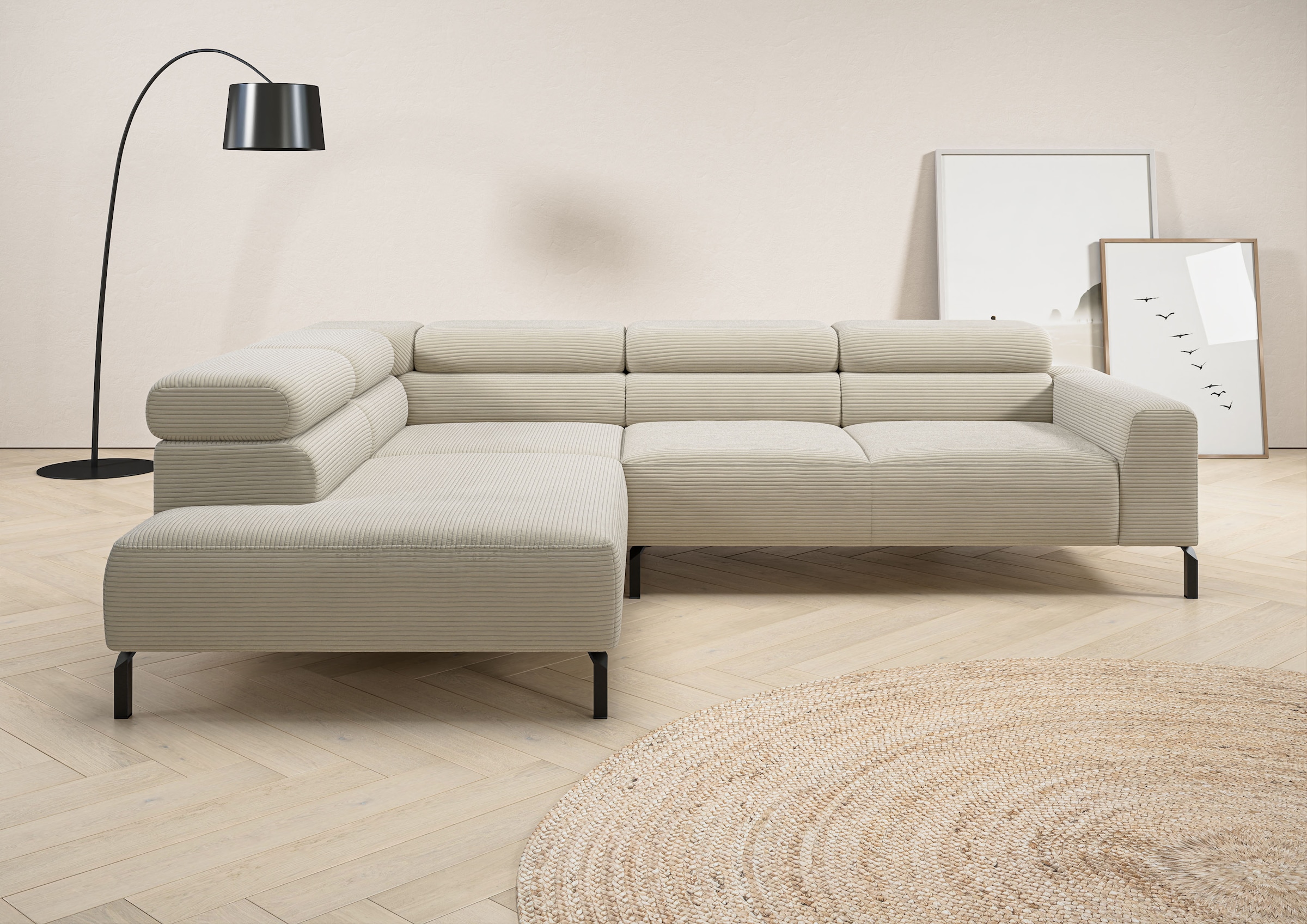Places of Style Ecksofa "Antonelli, L-Form, inkl. Kopfteilverstellung, Brei günstig online kaufen