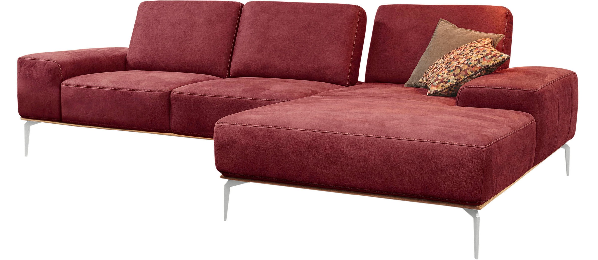 W.SCHILLIG Ecksofa "run", mit elegantem Holzsockel, Füße in Chrom glänzend, günstig online kaufen