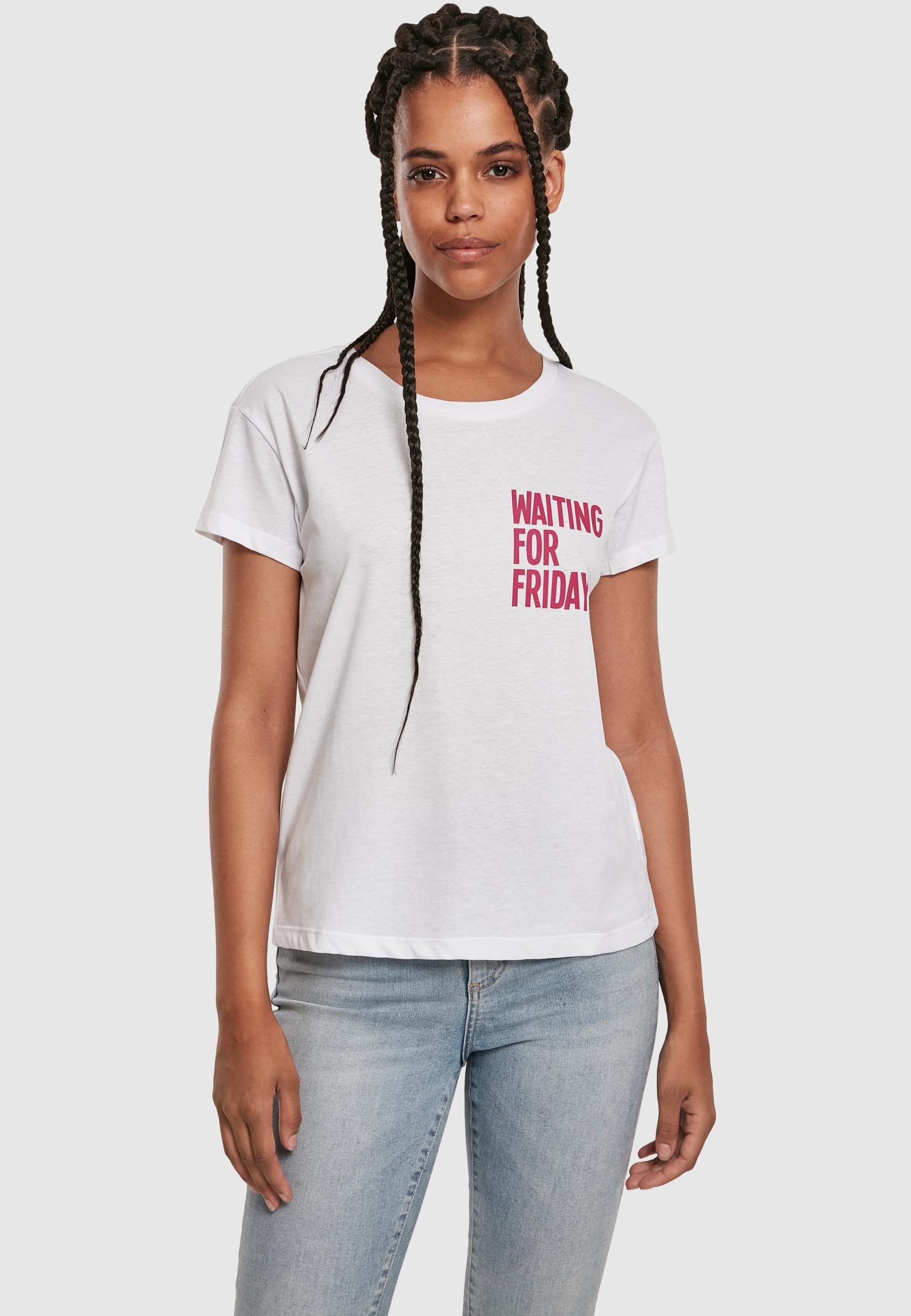 MisterTee T-Shirt »MisterTee Damen Ladies Waiting For Friday Box Tee«, (1 tlg.)