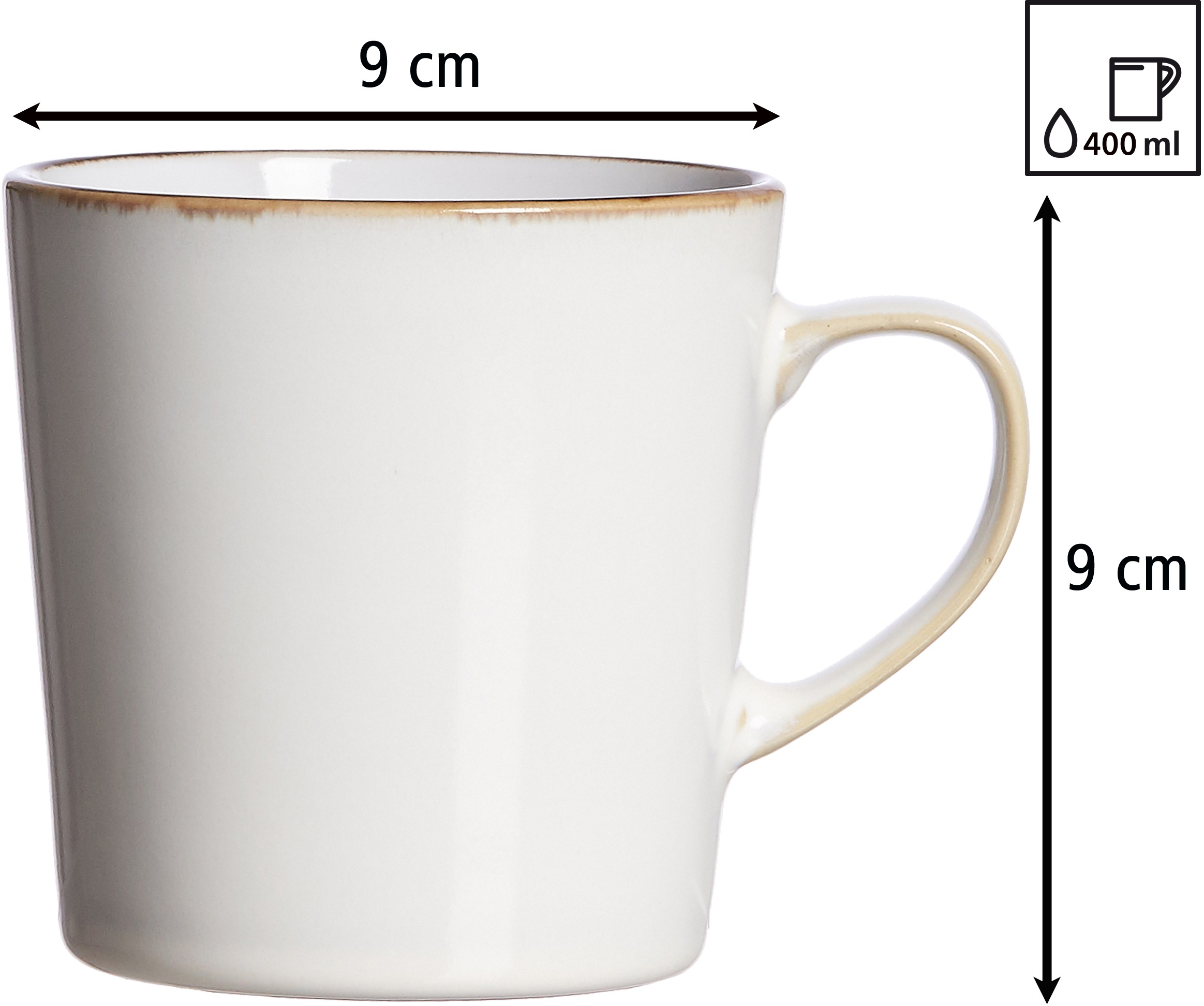 Ritzenhoff & Breker Becher »Kaffeebecher-Set Visby 6tlg, Weiß«, (Set, 6 tlg., Das Set besteht aus 6 Kaffeebechern), 6-teilig