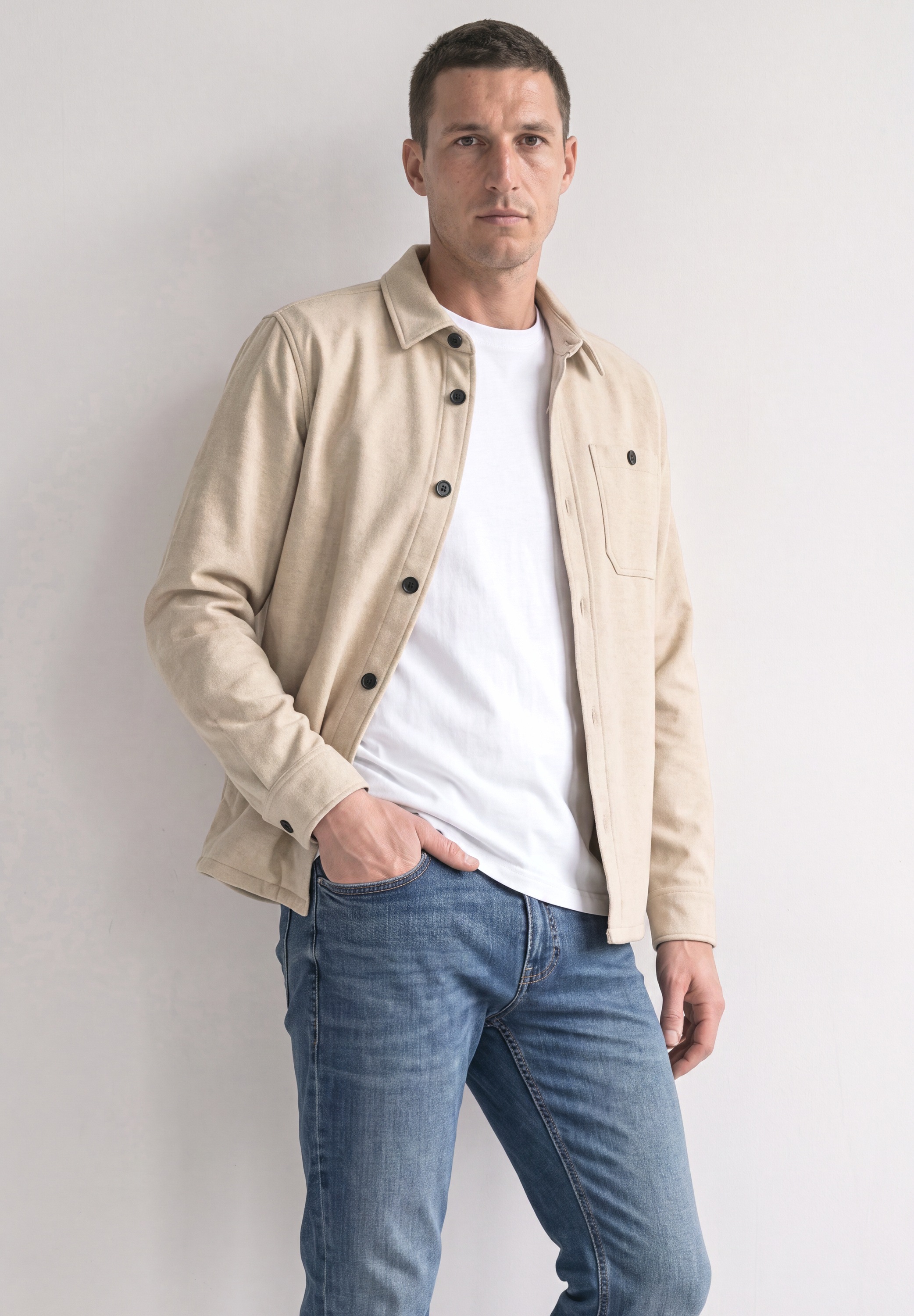 STREET ONE MEN Kurzjacke ohne Kapuze mit durchgehender Knopfleiste vorn