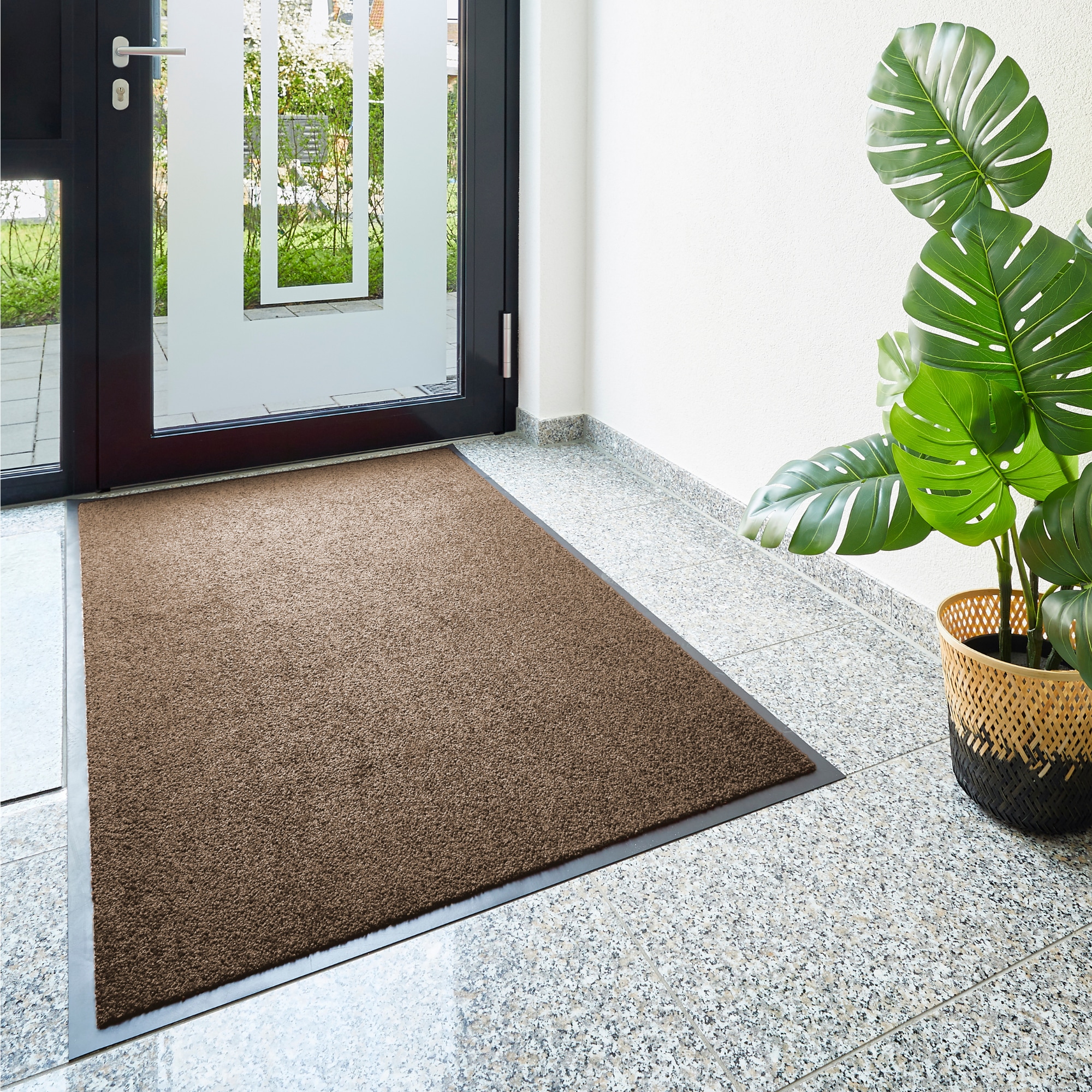 Fußmatte OTTO HOME "Emil, Made in Netherlands", braun, B:90cm H:6mm L:150cm, Polyamid, Teppiche, Fußmatte, Schmutzfangmatte, Uni Farben, rutschhemmend, waschbar (Handwäsche)