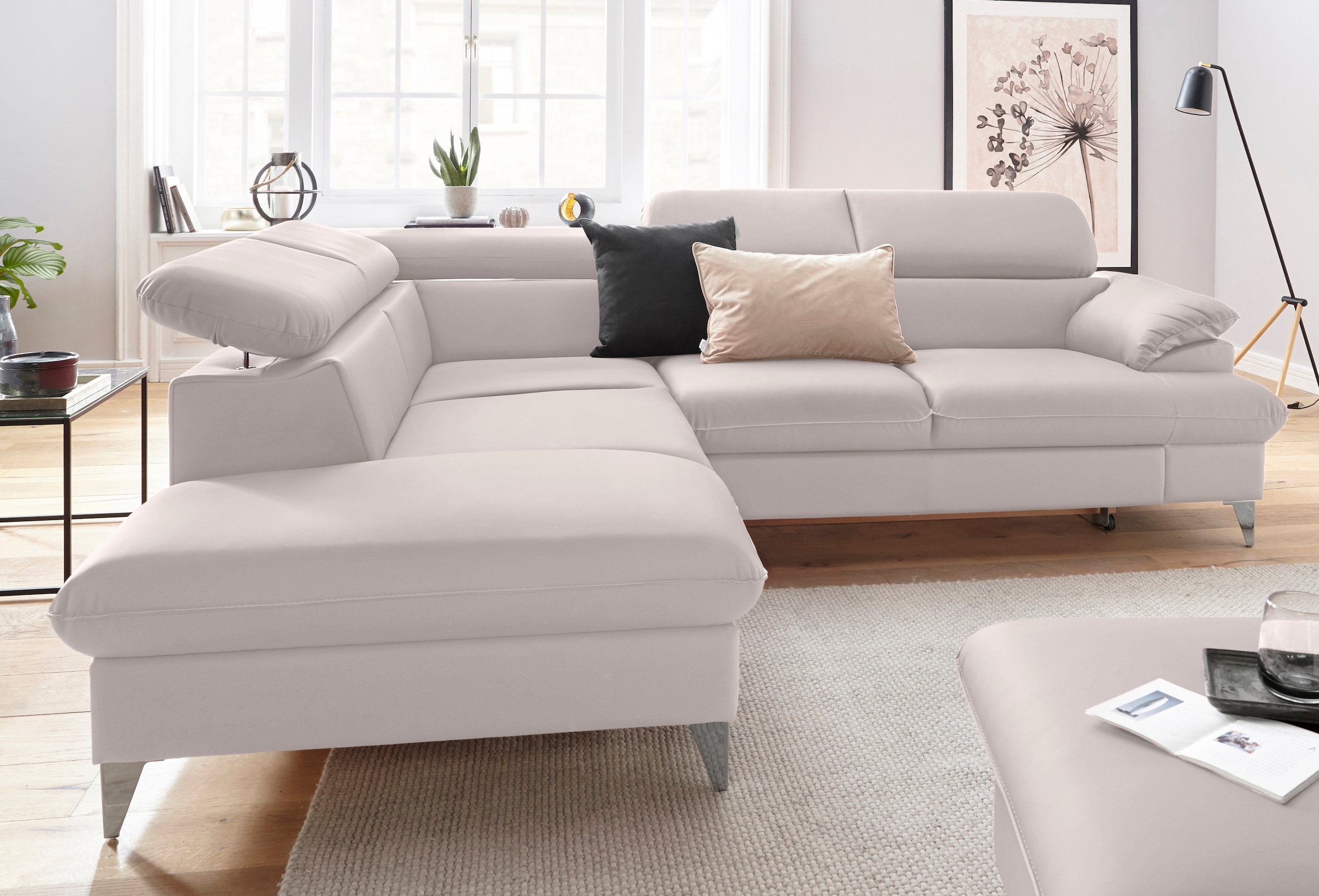 COTTA Polstergarnitur "Caluso L-Form", Set bestehend aus: Ecksofa mit Kopft günstig online kaufen