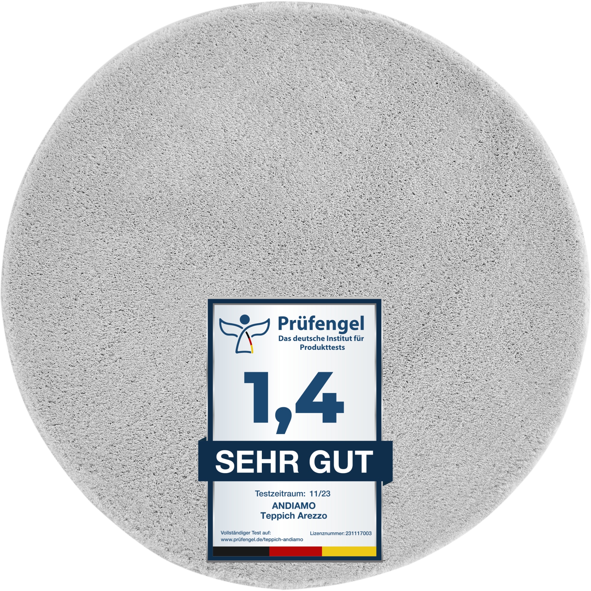 Andiamo Badematte "Arezzo, Badvorleger, Badezimmer Teppich, Duschvorleger" Höhe 16 mm rutschhemmend beschichtet fußbodenheizungsgeeignet schnell trocknend Uni Farben, weich & kuschelig, auch in rund & als 2er Set erhältlich