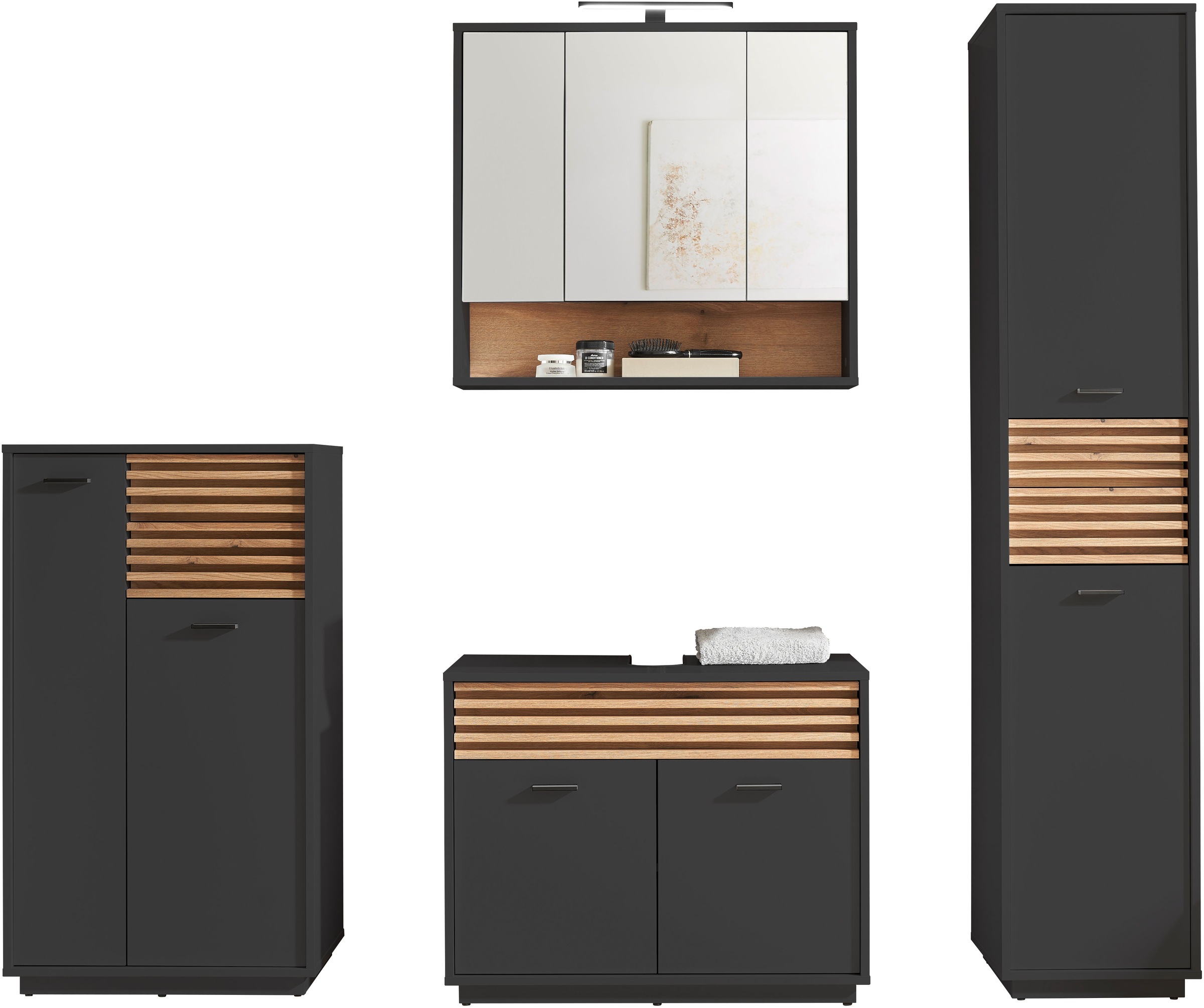 BASIC by Balculina Midischrank »Liguria B/H/T 60x106x35 cm« 1 Stk. tlg. Breite 60cm, Unterflurauszug, FSC-Mix 70%