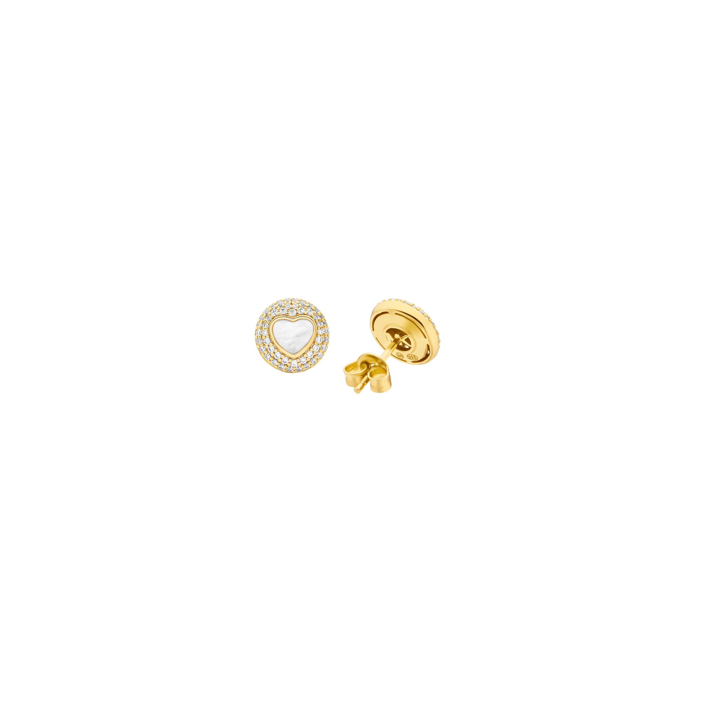 MICHAEL KORS Paar Ohrstecker »Schmuck Geschenk Silber 925 Ohrringe Herz Premium« mit Zirkonia (synth.) - mit Perlmutt