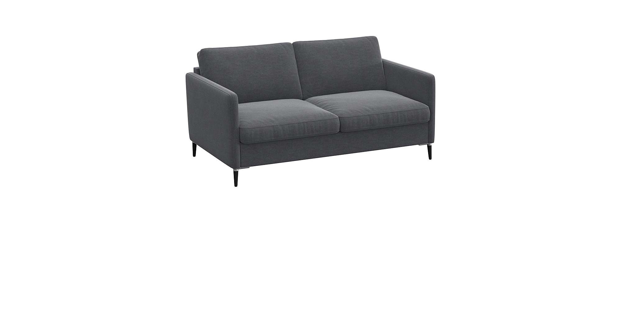 FLEXLUX 2-Sitzer »Fiore, super Sitzkomfort durch Kaltschaum im Sitz«, schmale Armlehnen, Füße Alu+schwarz